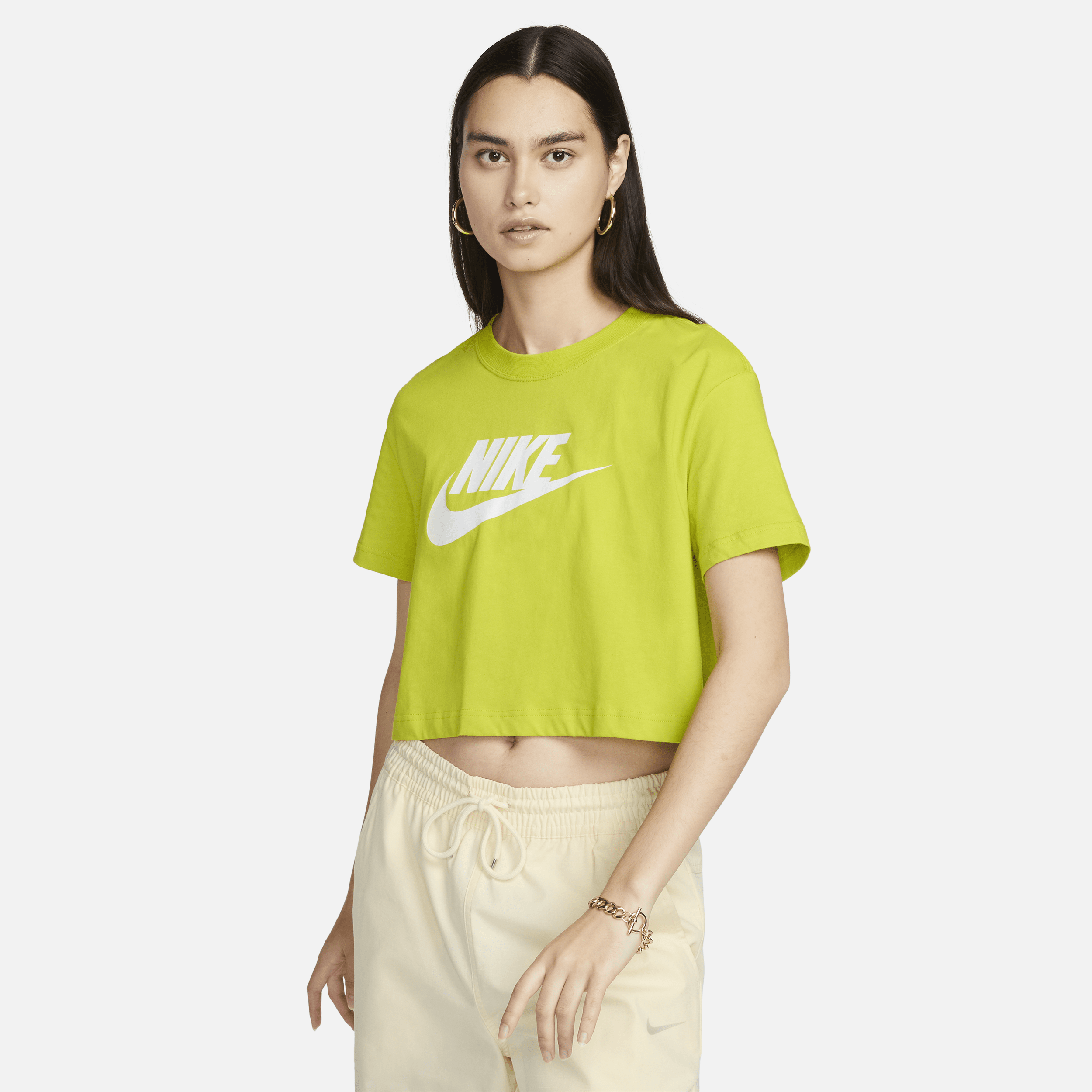 Nike Women's  Sportswear Essential Cropped Logo T-shirt In Green