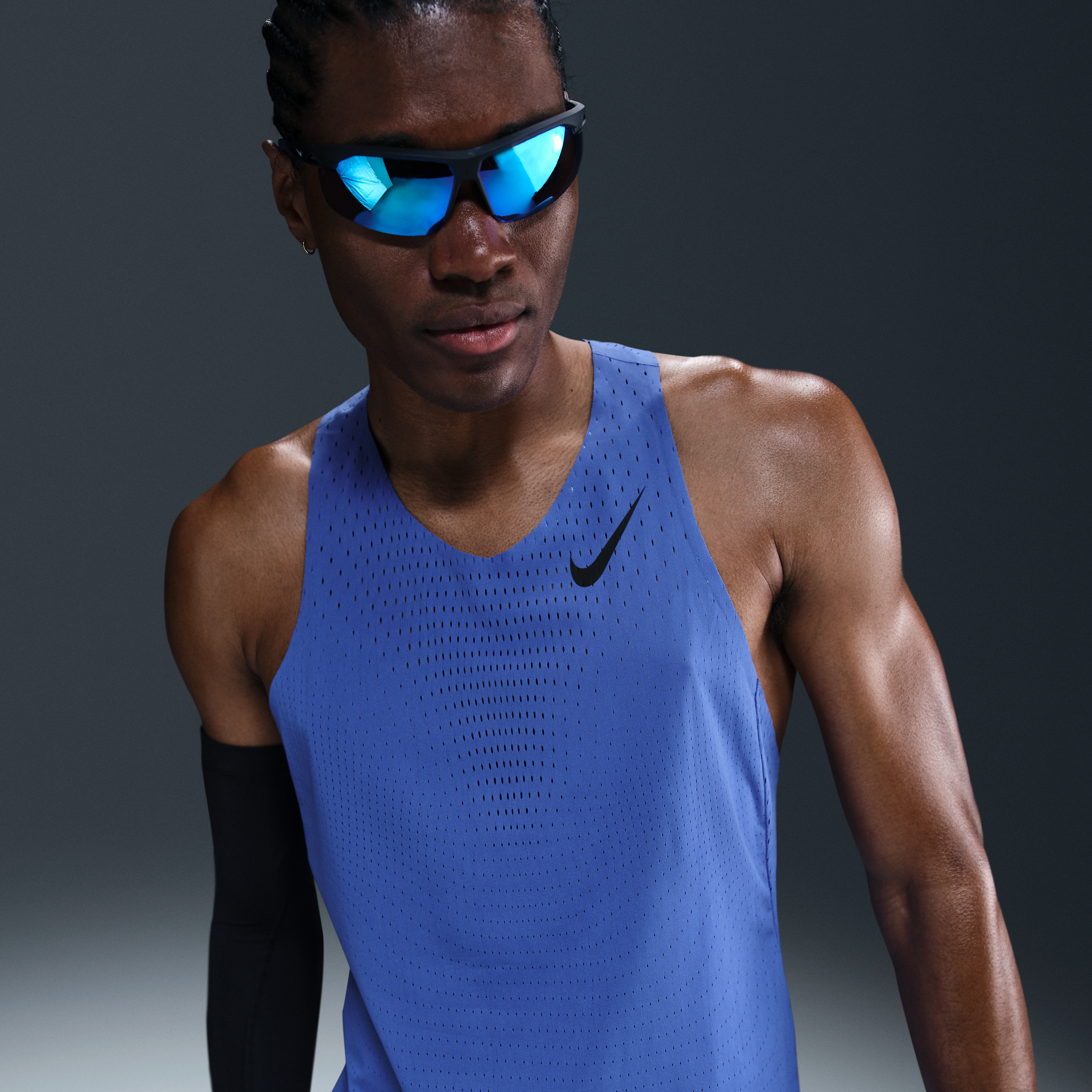 Nike Men's Aeroswift Dri-fit Adv Running Singlet In Blue
