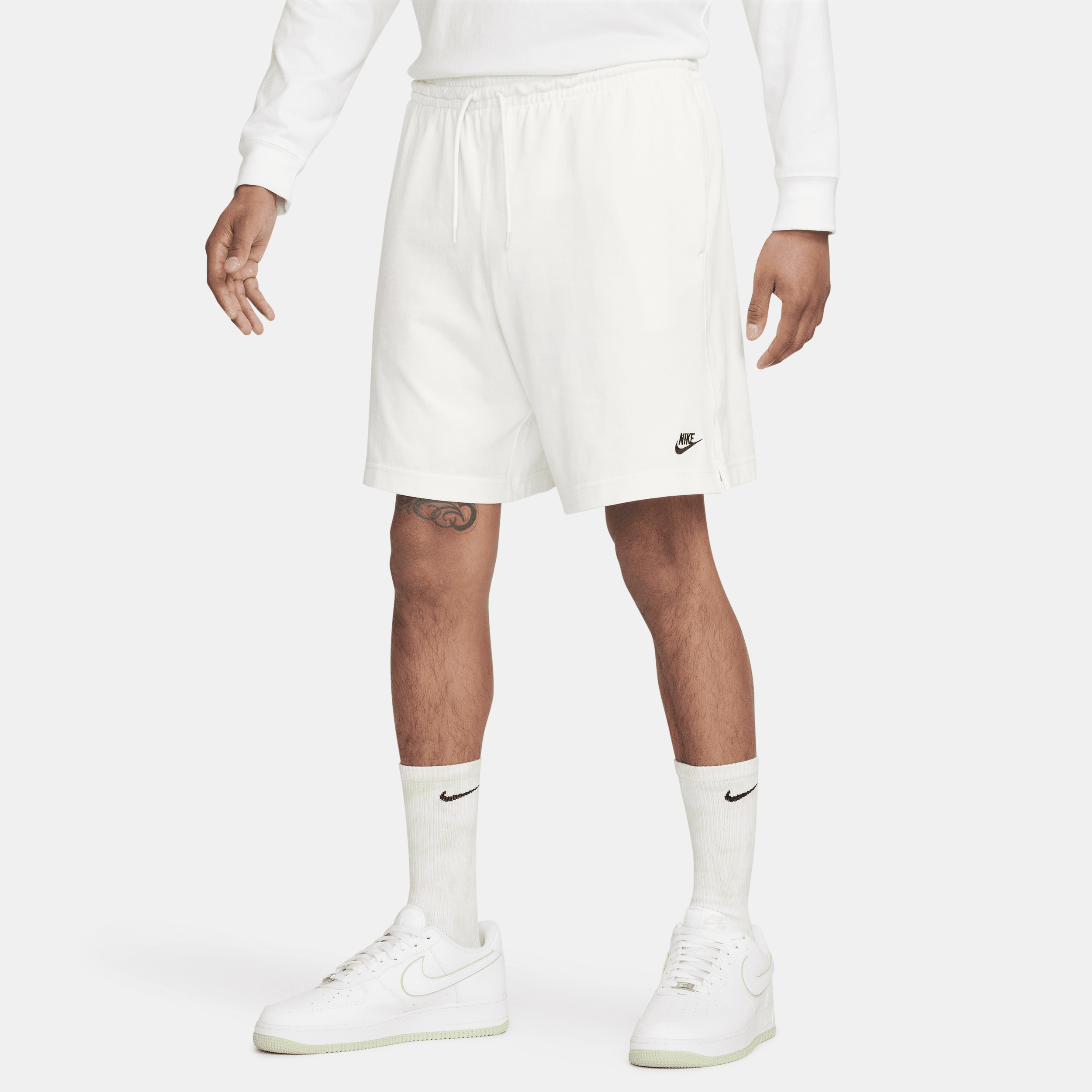 Nike Men's Club Knit Shorts In White