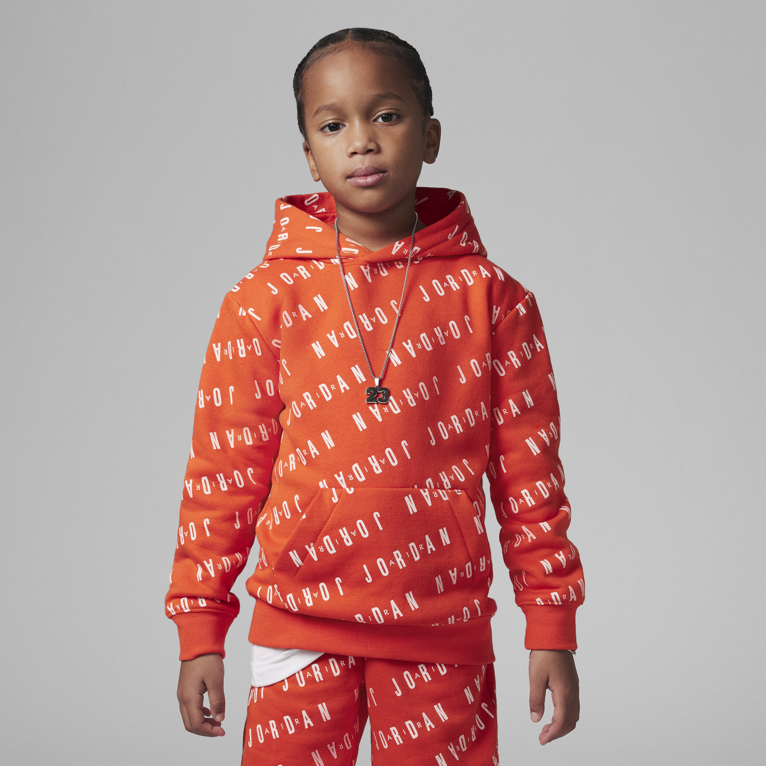 Jordan Essentials Printed Pullover Hoodie Little Kids' Hoodie In Orange