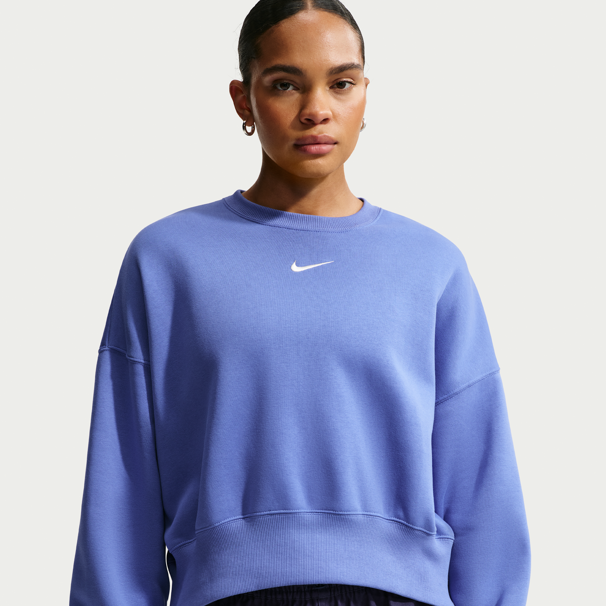 Women's Nike Sportswear Phoenix Fleece Over-Oversized Crew-Neck Sweatshirt in Blue | DQ5761-485