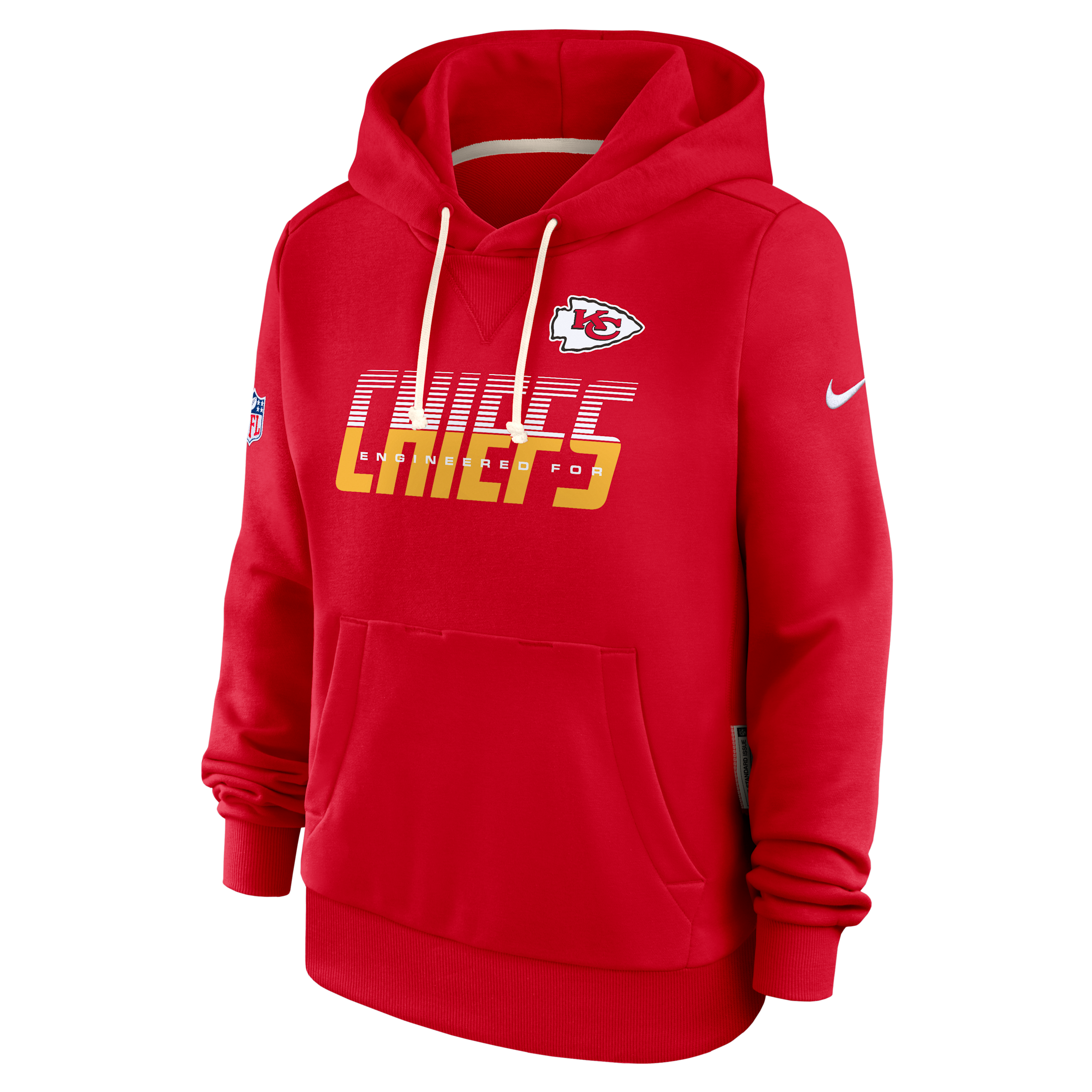 Kansas City Chiefs Sideline Standard Issue Nike Women's Dri-FIT NFL Pullover Hoodie in Red | 03C365N7G-SX8