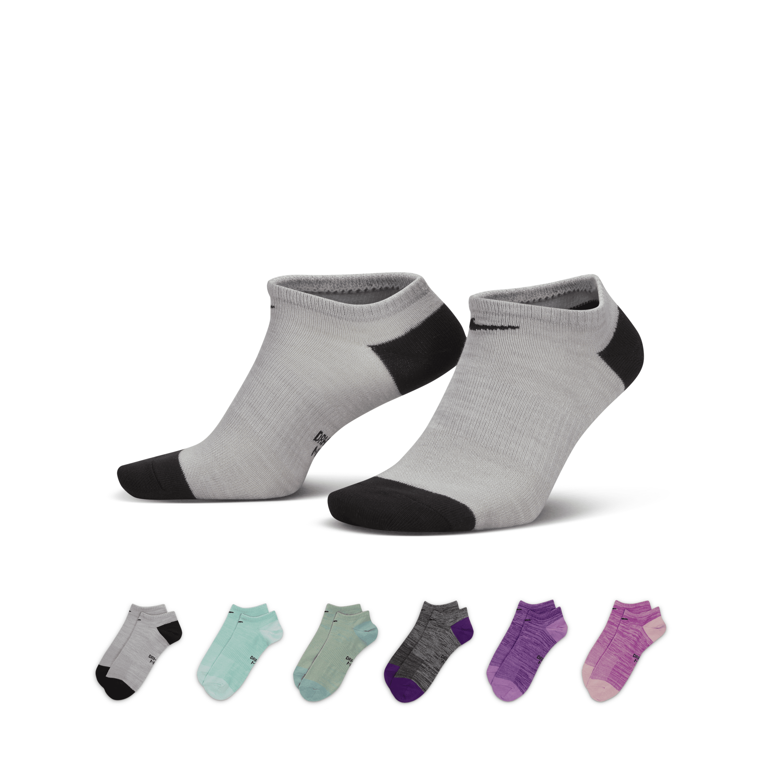 Shop Nike Women's Everyday Lightweight No-show Training Socks (6 Pairs) In Multicolor