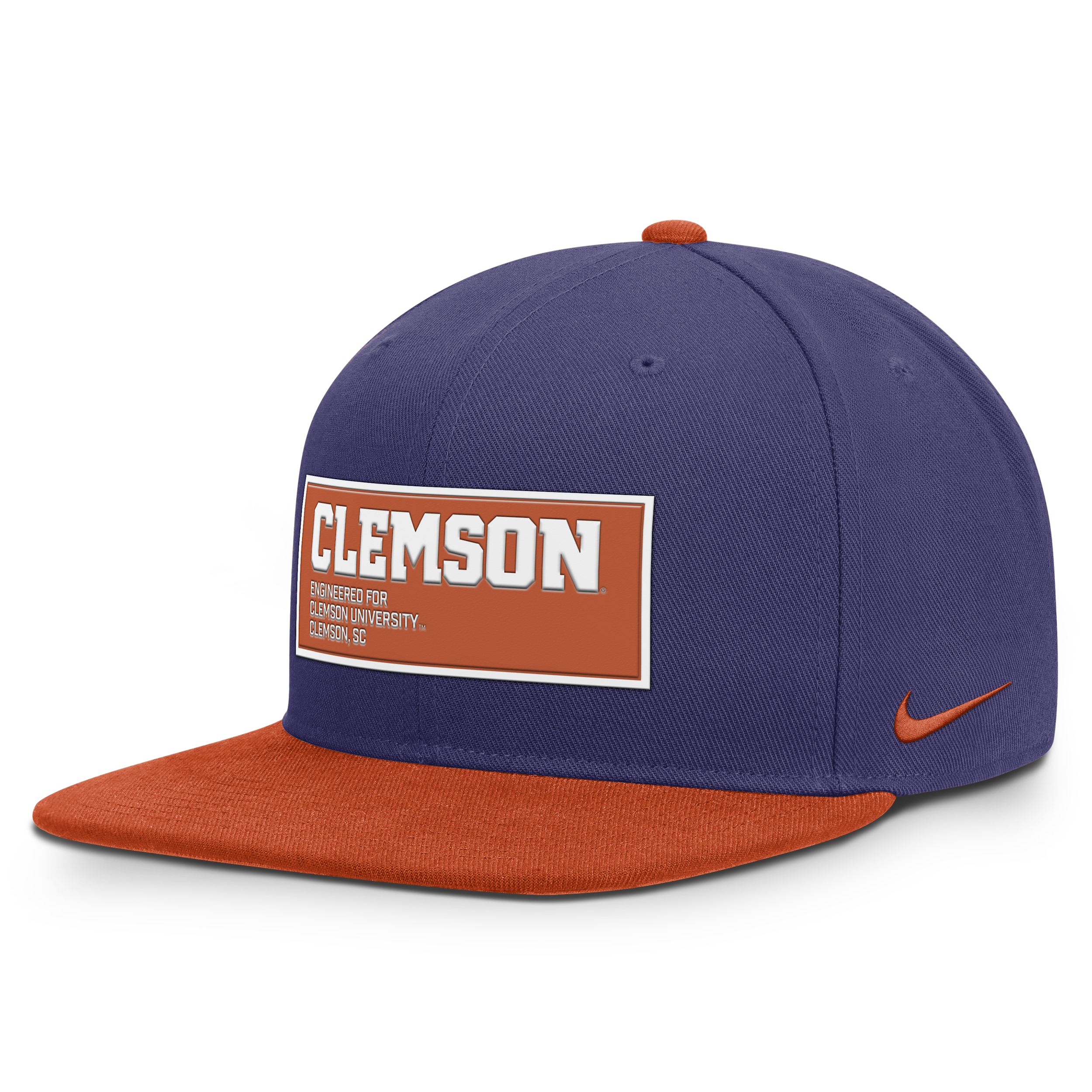 Nike Men's Purple/orange Clemson Tigers 2025 On-field Patch Pro Dri-fit Snapback Hat In Blue