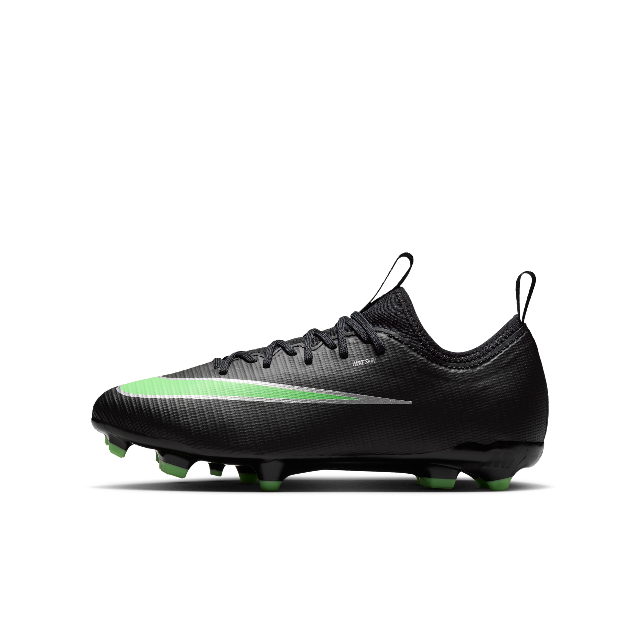 Nike Jr. Mercurial Vapor 17 Academy Big Kids' Multi-Ground Low-Top Soccer Cleats in Black | IM7359-001