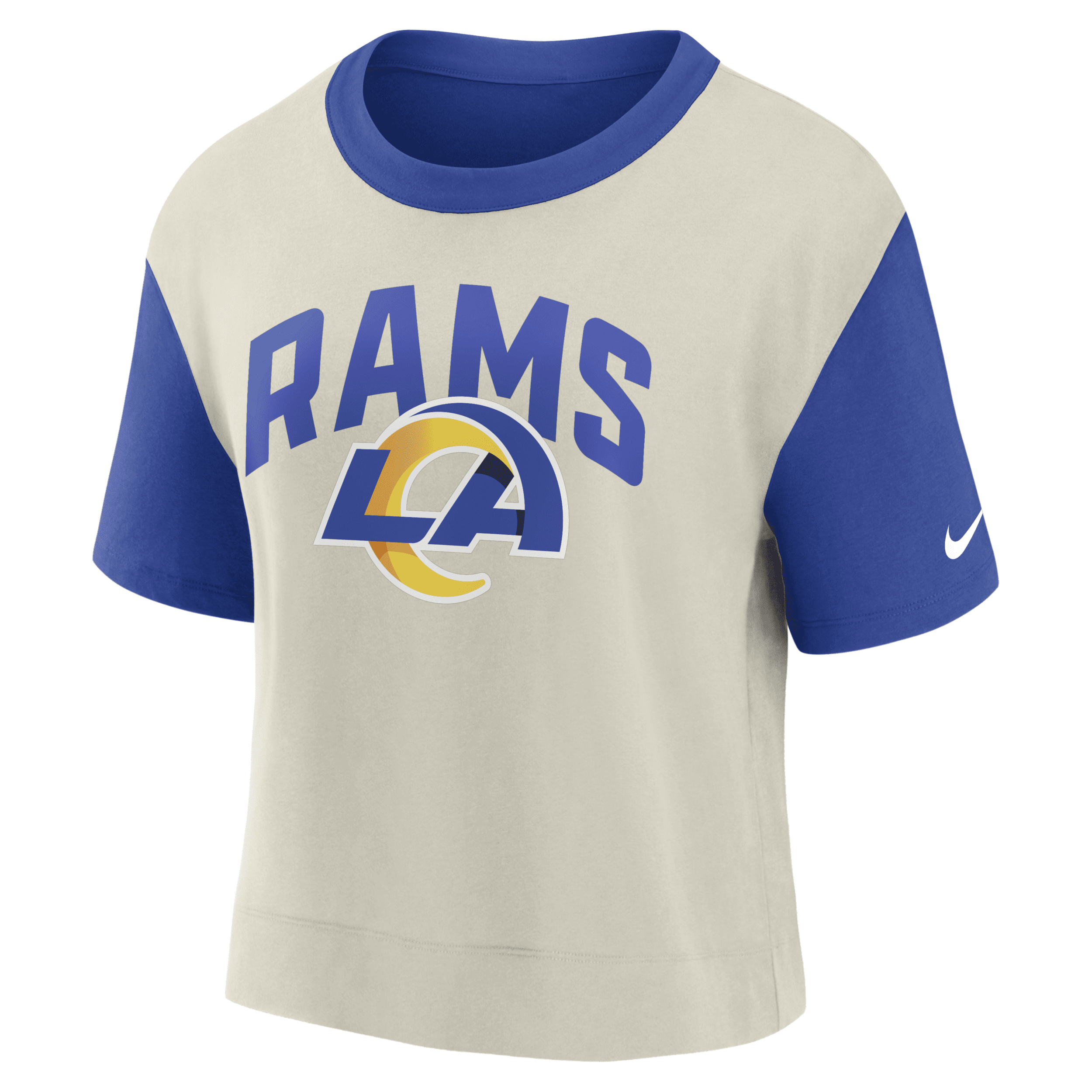 Shop Nike Women's Fashion (nfl Los Angeles Rams) High-hip T-shirt In Blue