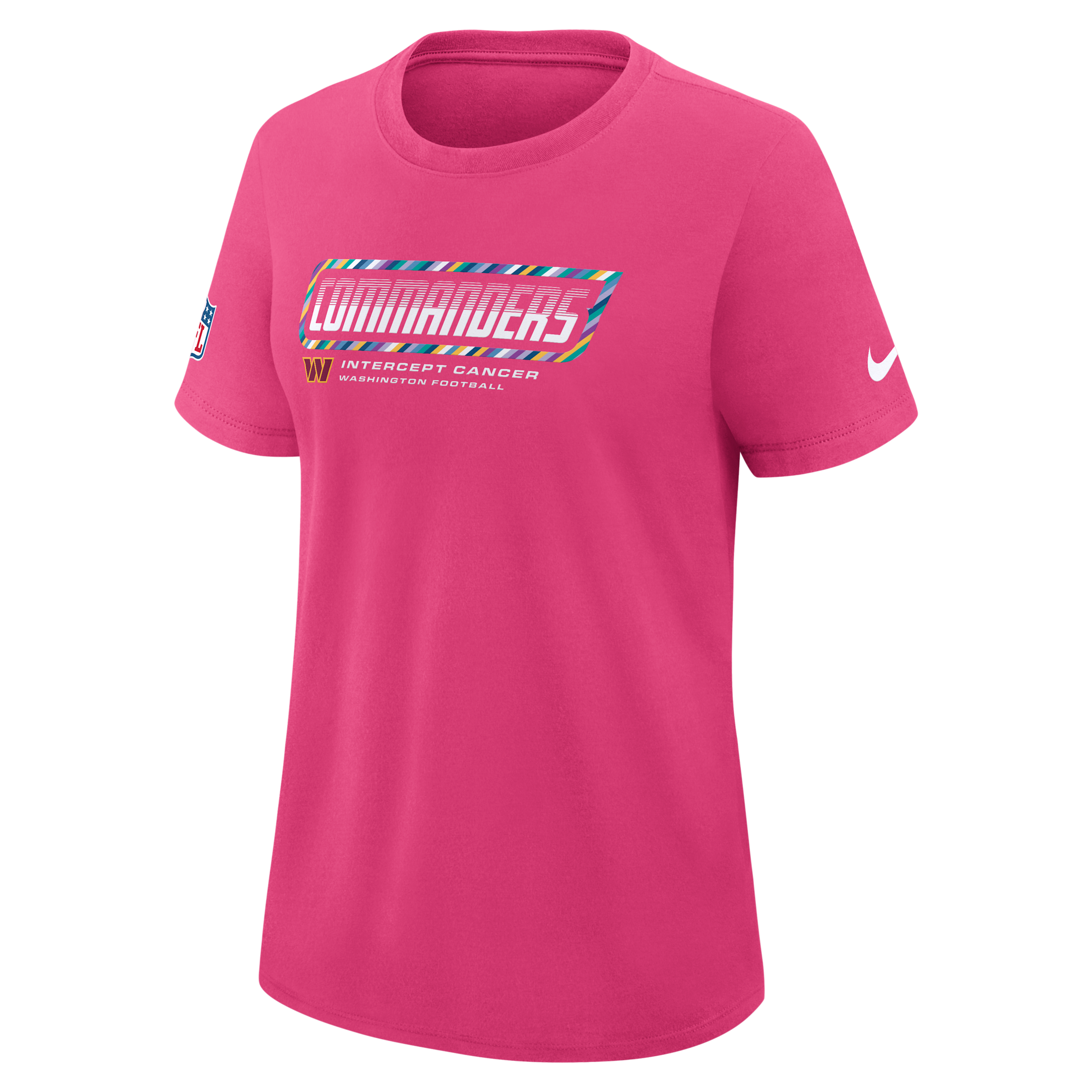 Washington Commanders Crucial Catch Nike Women's Dri-FIT NFL T-Shirt in Pink | 03N868XZUZ-F9R