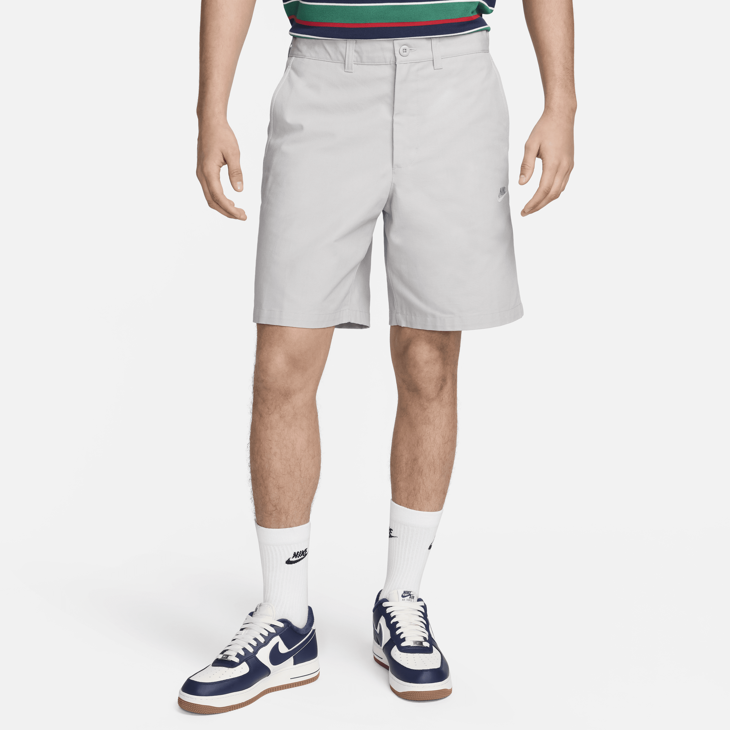 Shop Nike Men's Club Chino Shorts In Grey