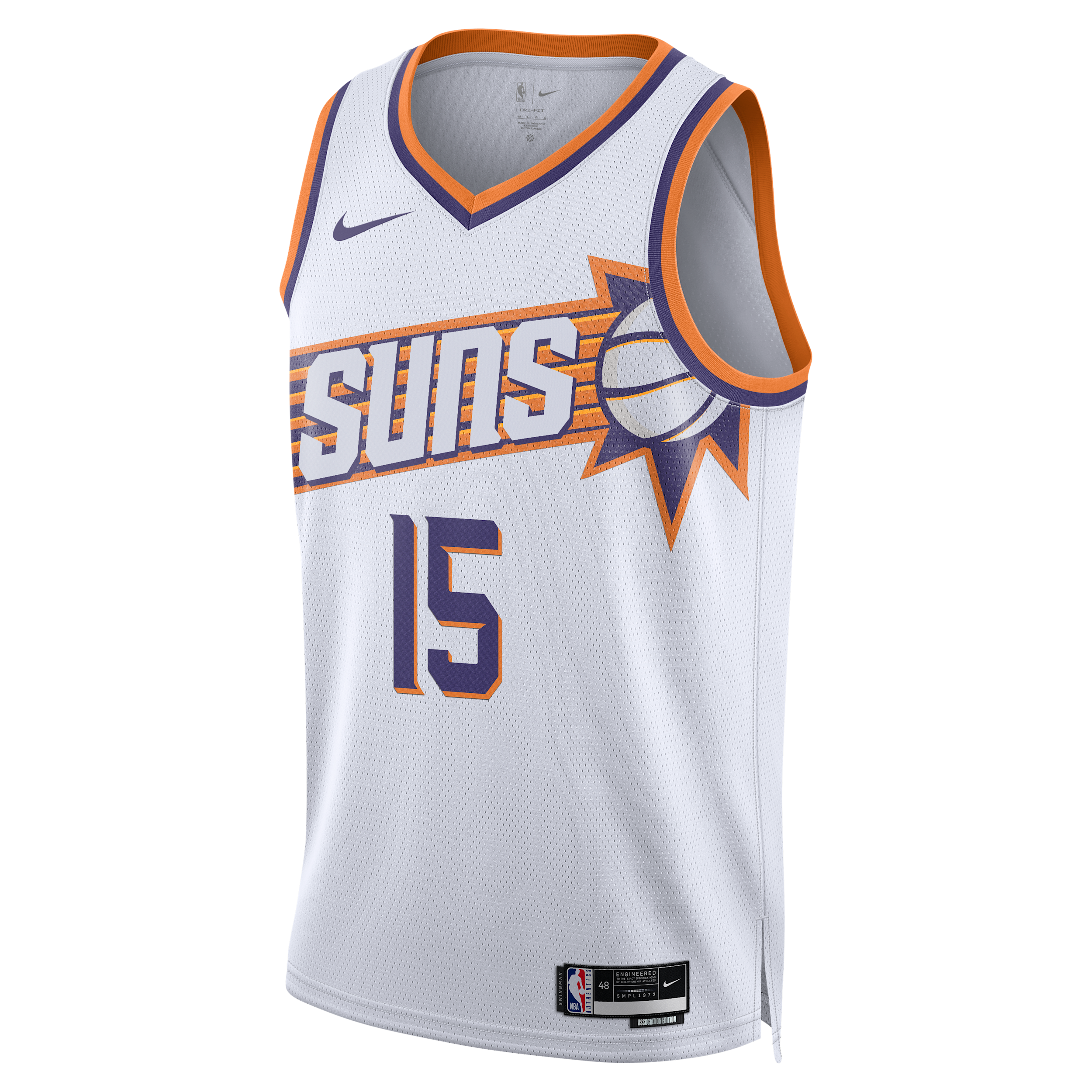 Devin Booker Phoenix Suns Association Edition Nike Men's Dri-FIT NBA Swingman Jersey in White | DV4851-110
