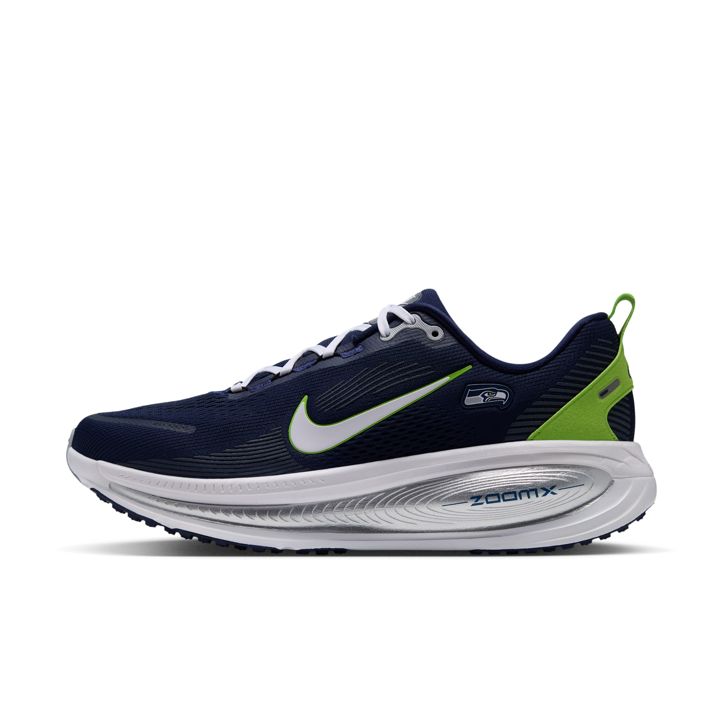 Nike Vomero 18 Seahawks Running Shoes, Men's, M9.5/W11, College Navy/White/Wolf Grey