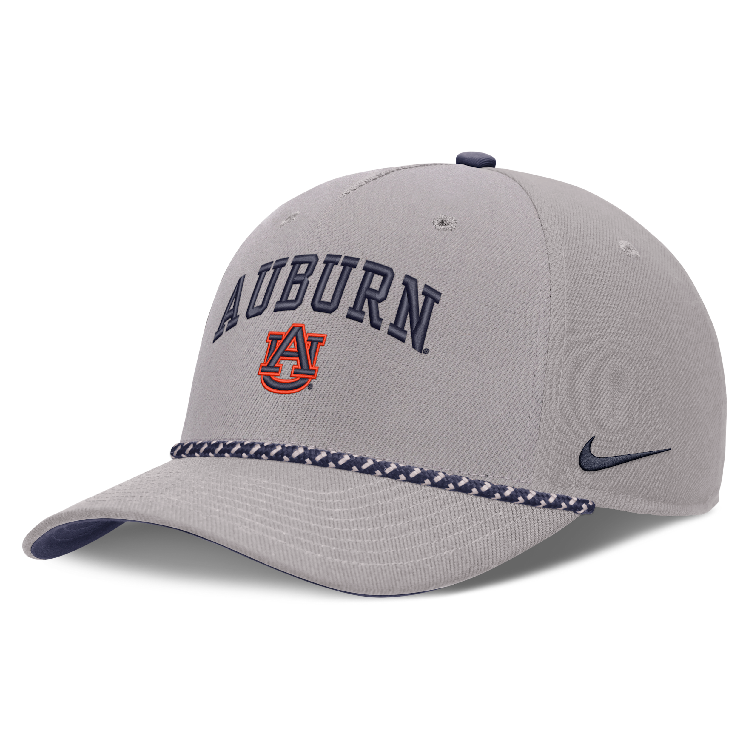 Nike Men's and Women's Gray Auburn Tigers Primetime Rise Rope Adjustable Hat - Gray, Navy