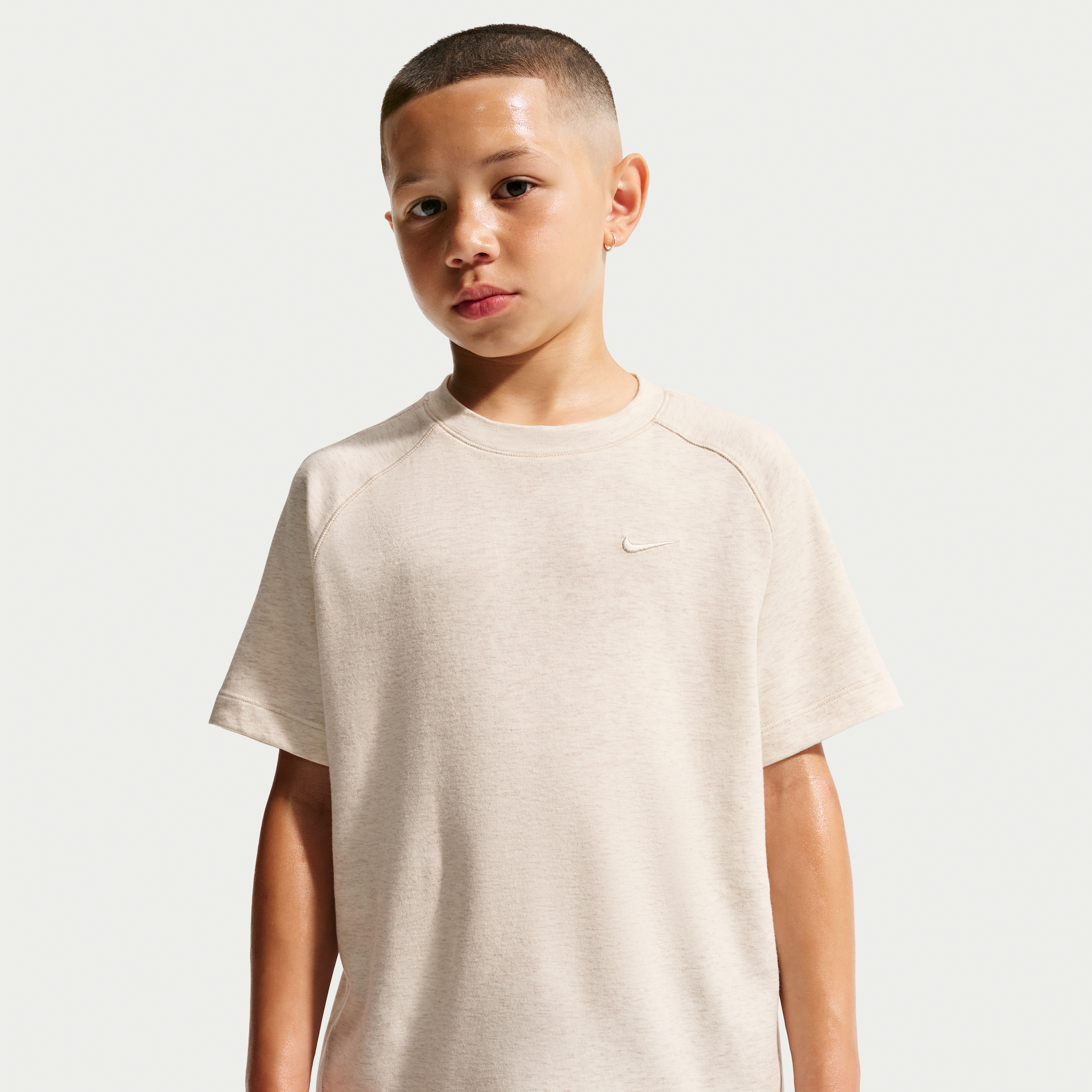 Nike Kids' Dri-FIT Training Tee, Medium, Lt Orewood Brn/Sail