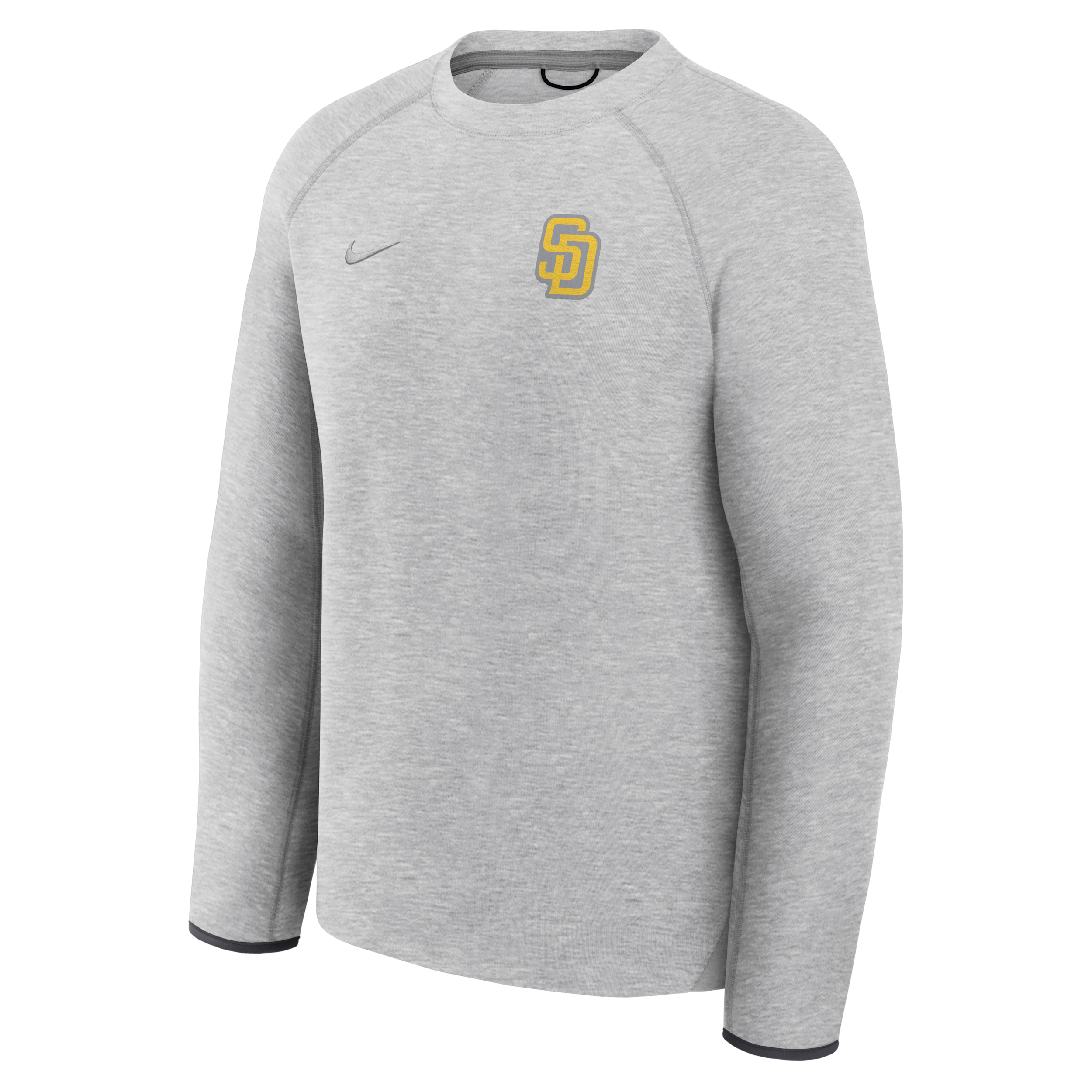 San Diego Padres Tech Fleece Nike Men's MLB Pullover Crew in Grey | 05L6086NPYP-J35