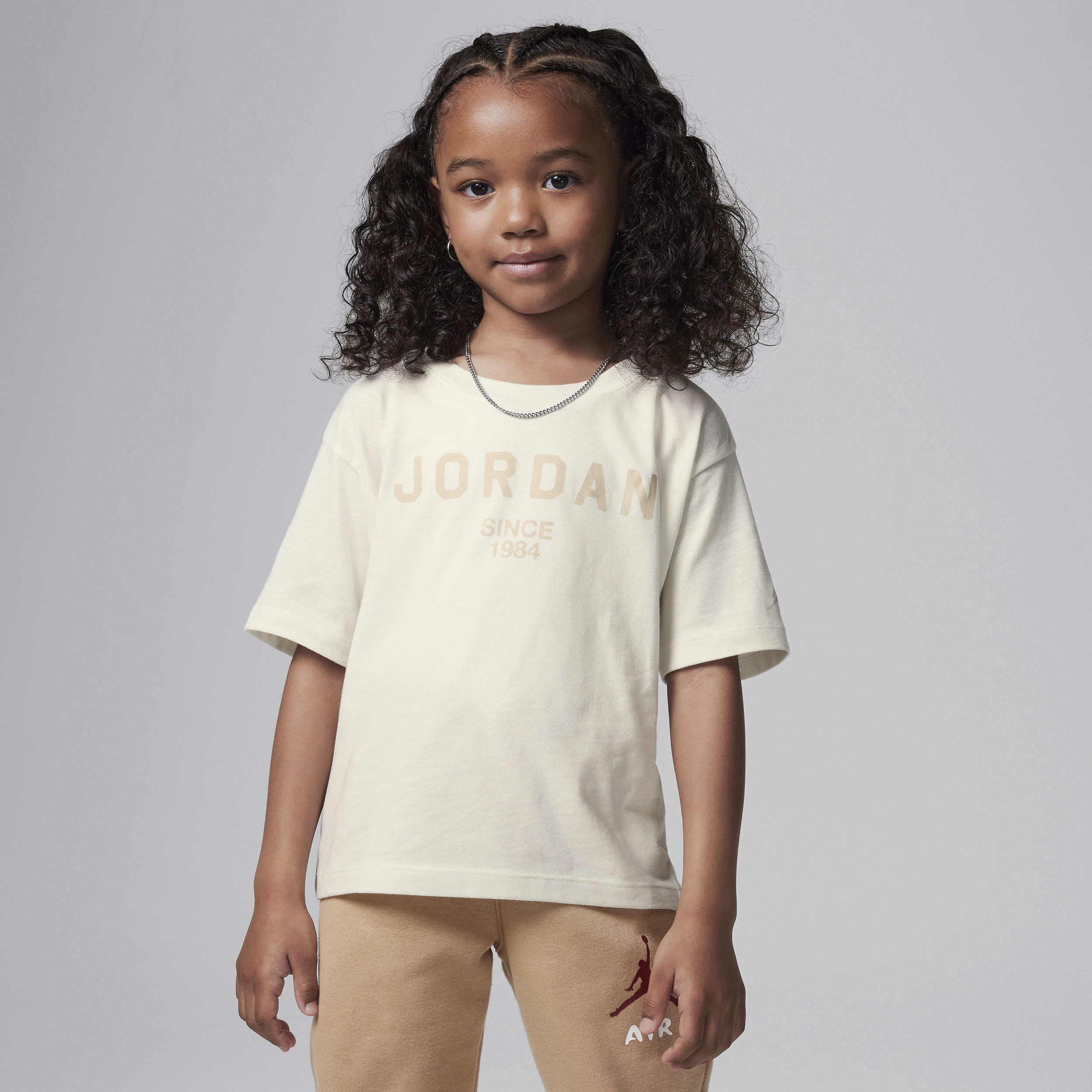Shop Jordan Little Kids' Graphic T-shirt In White