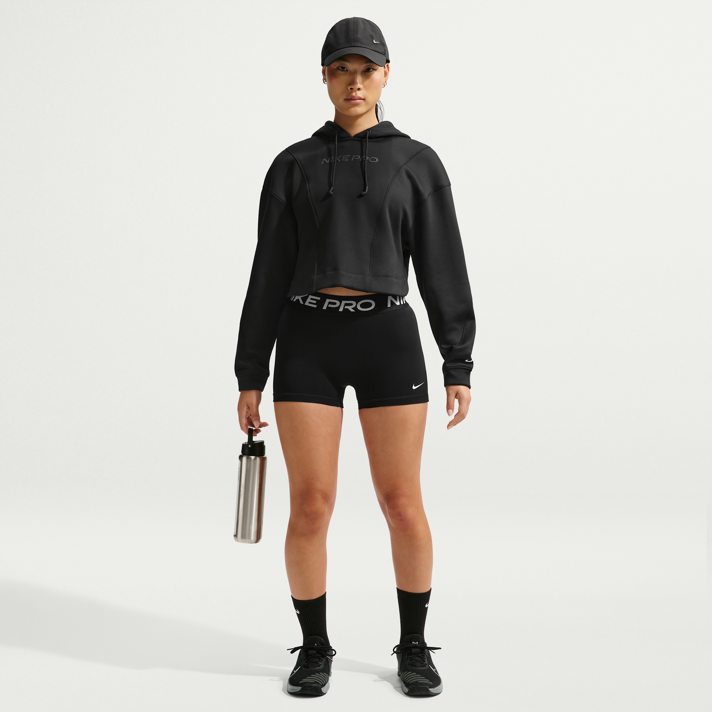 Women's Nike Pro Mid-Rise 3" Biker Shorts in Black | IQ1037-010