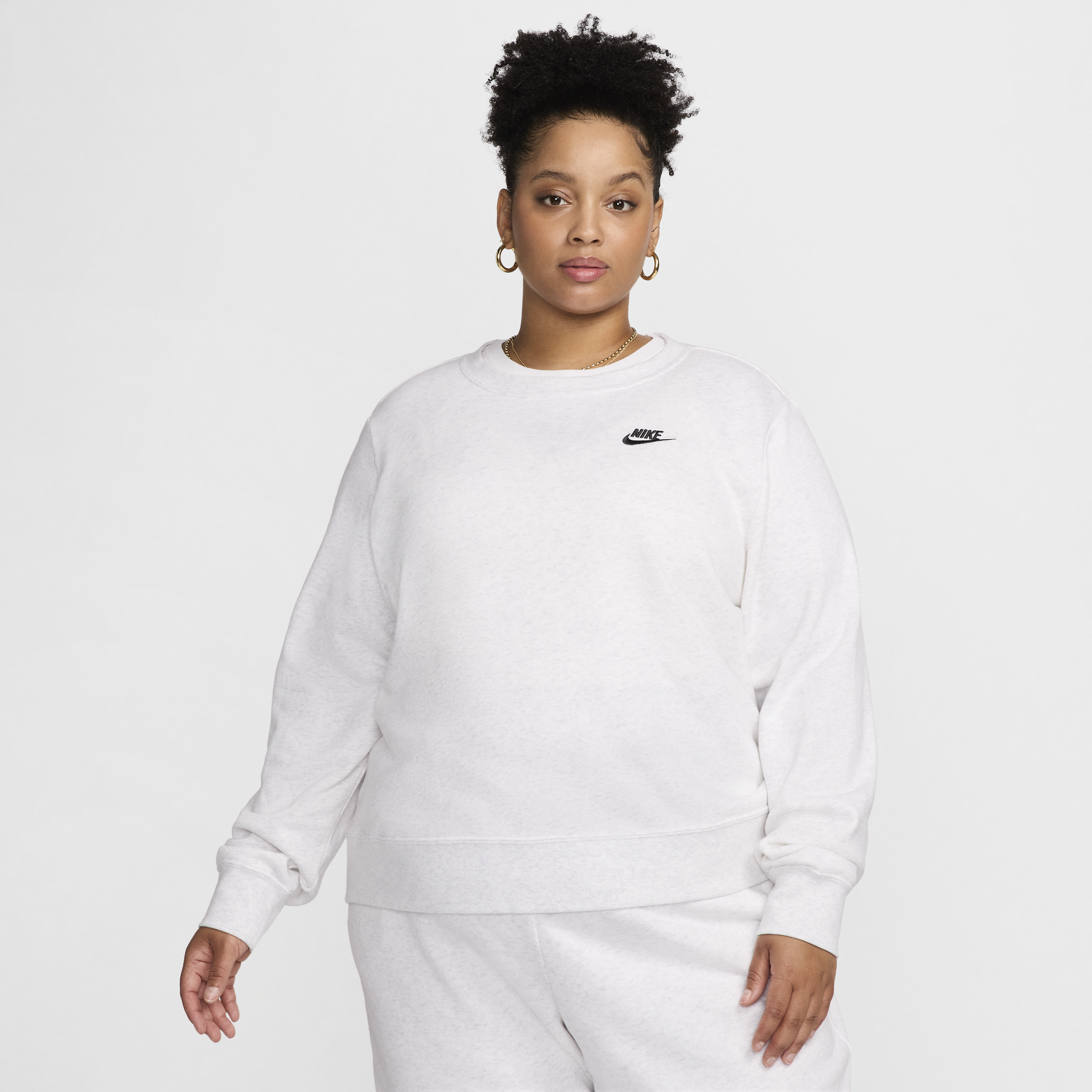 Nike Women's Sportswear Club Fleece Crew-neck Sweatshirt (plus Size) In Brown