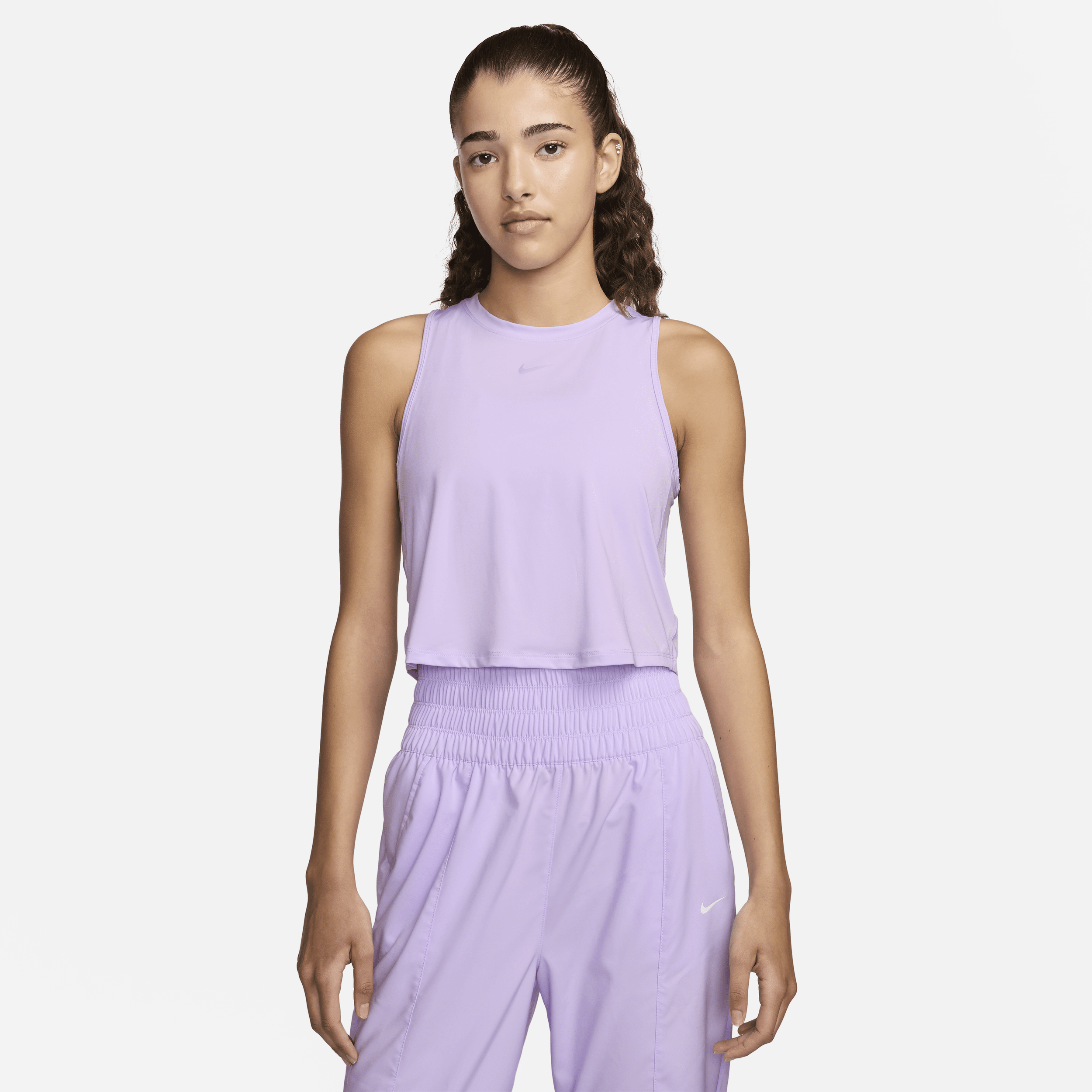 Shop Nike Women's One Classic Dri-fit Cropped Tank Top In Purple