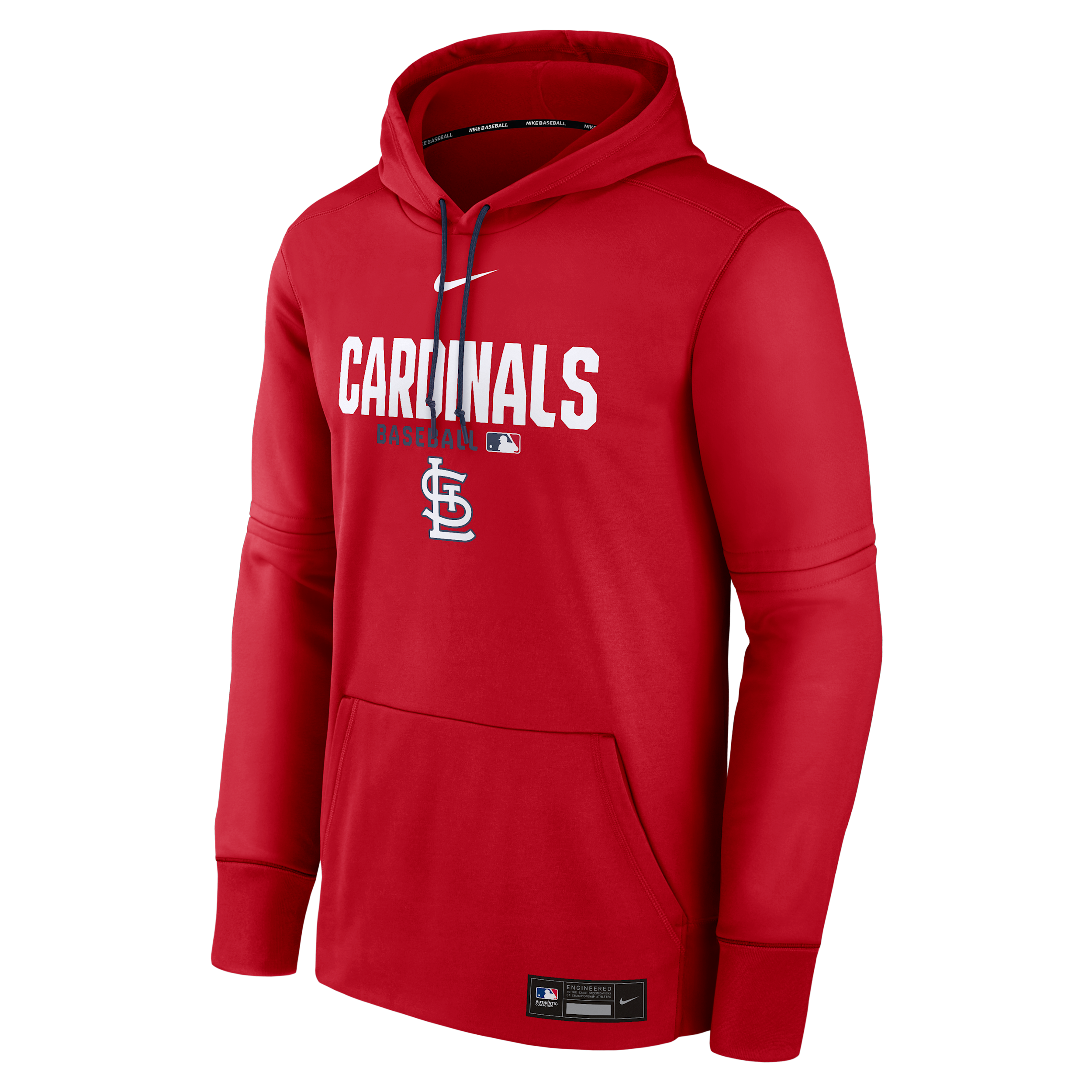 Men's St. Louis Cardinals Authentic Collection Nike Therma MLB Pullover Hoodie in Red | NAC3036NSCN-RMG