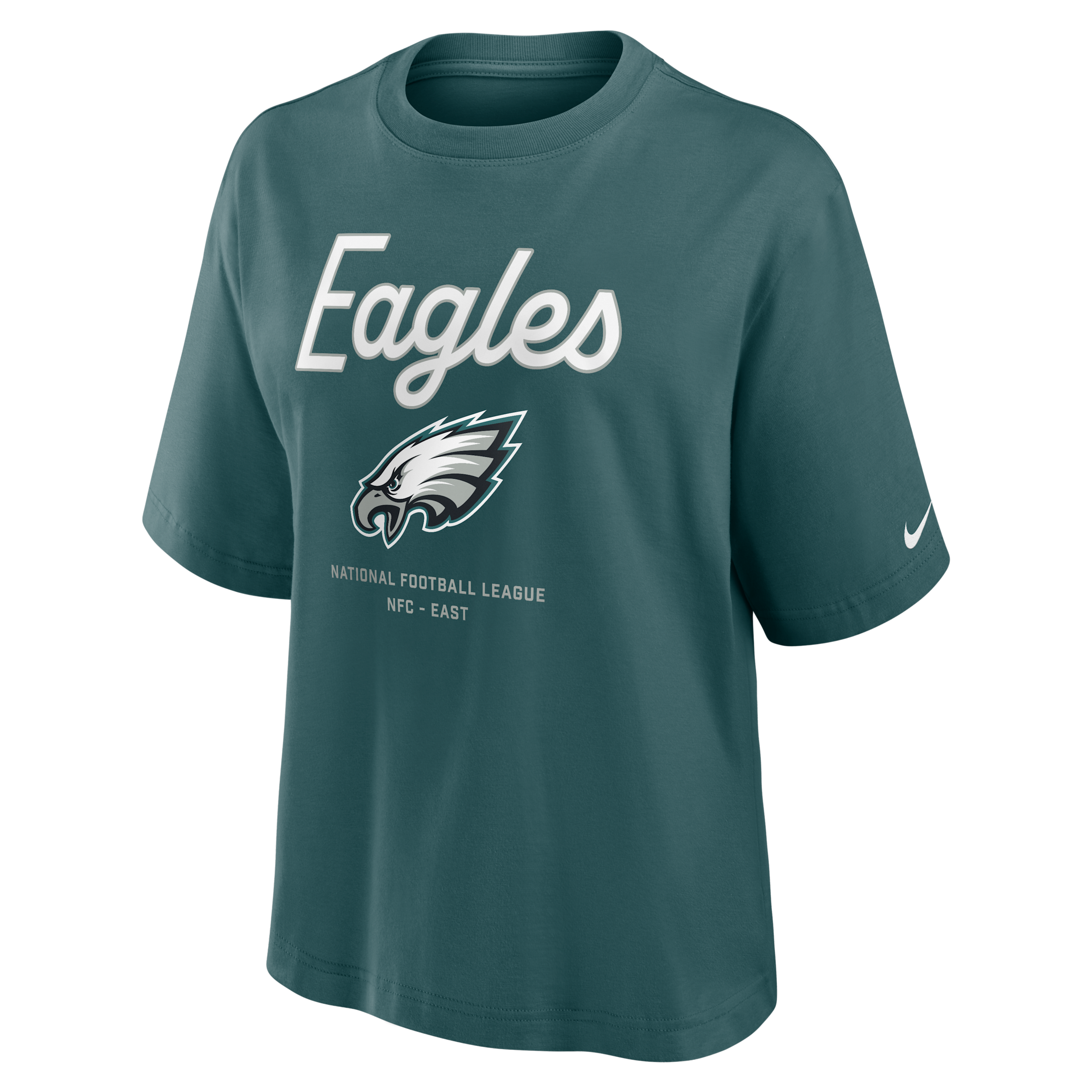Nike Philadelphia Eagles Essential Script Boxy Women's Nfl T-shirt In Green