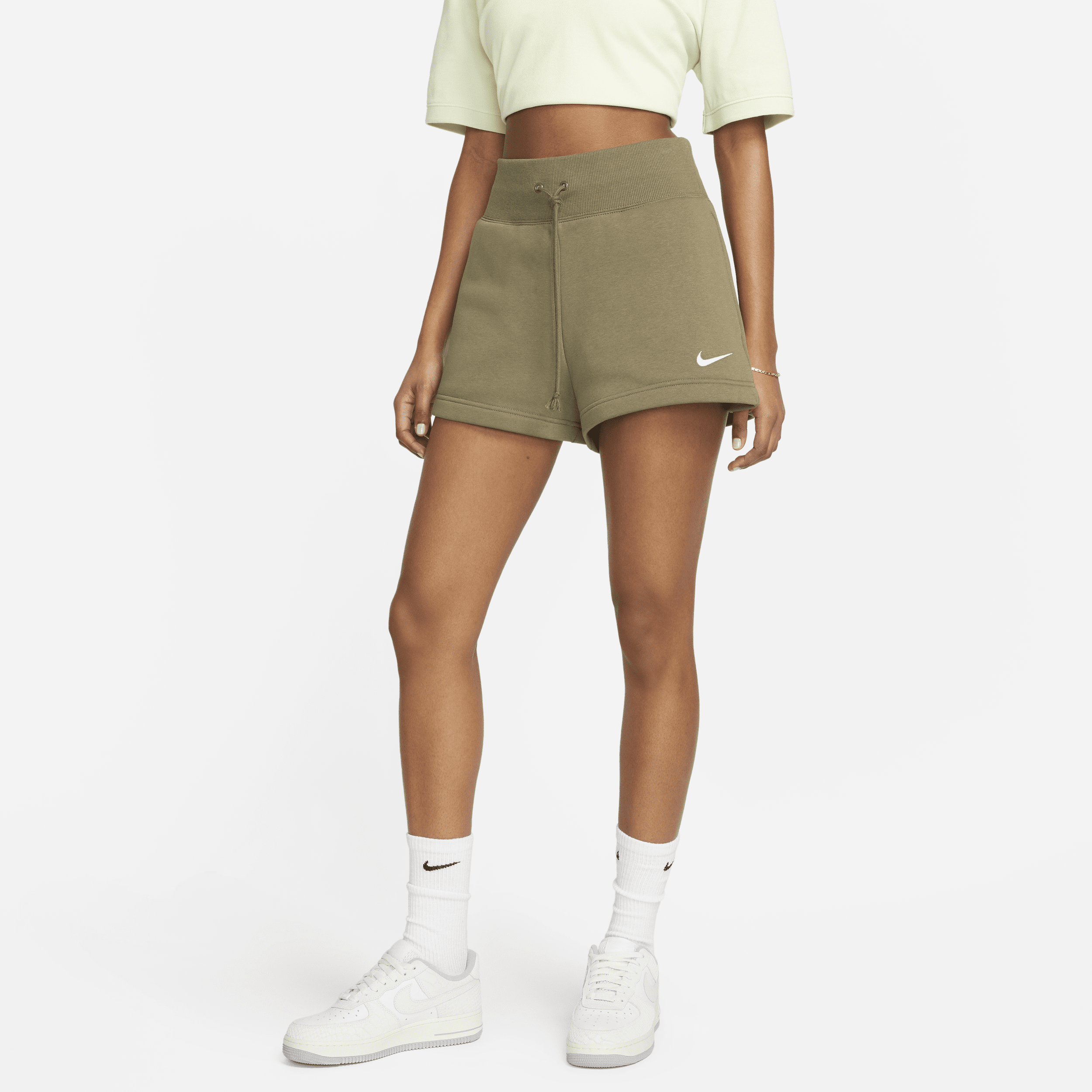 Nike Women's  Sportswear Phoenix Fleece High-waisted Shorts In Green