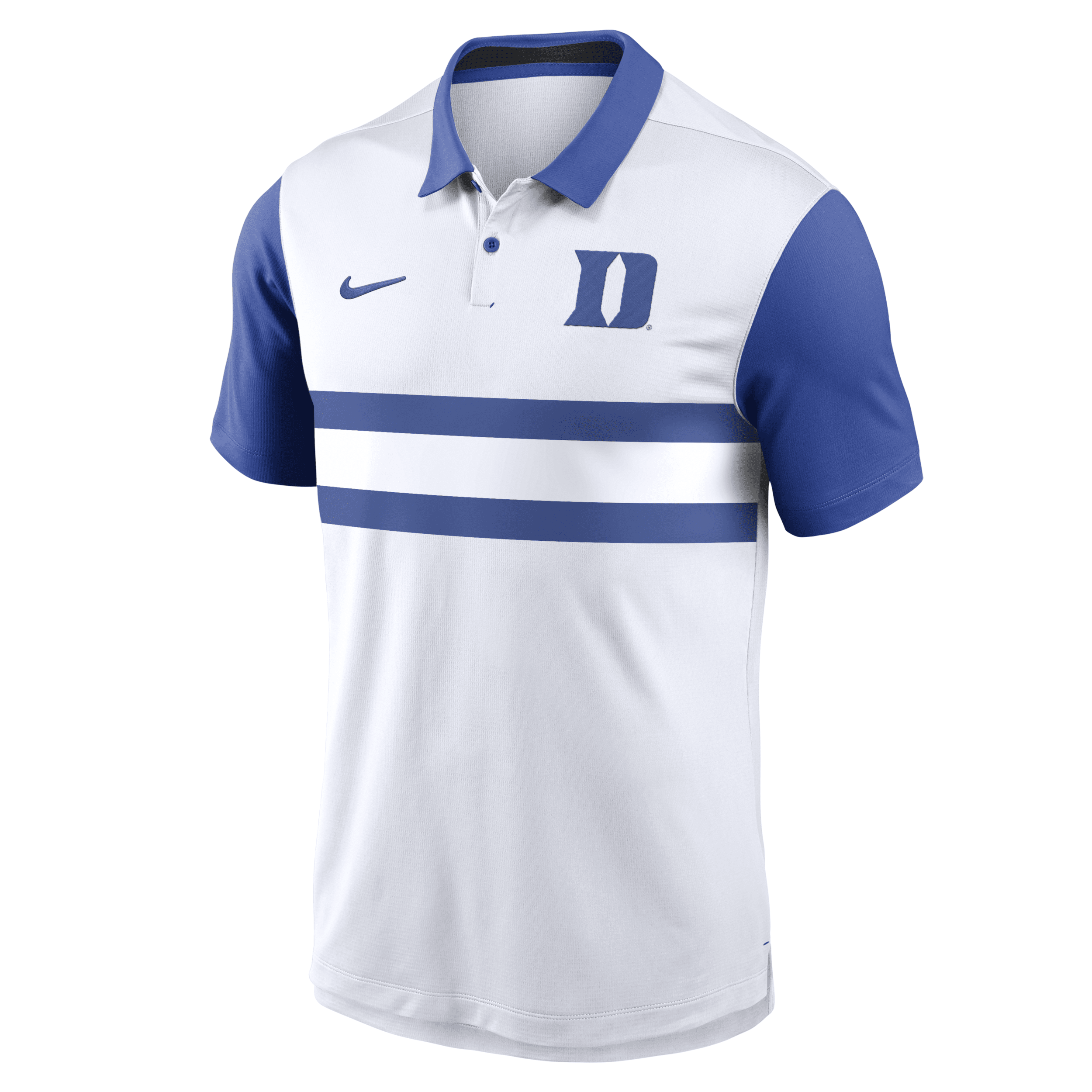 Nike White Duke Blue Devils Primetime Campus Vapor Performance Polo In White