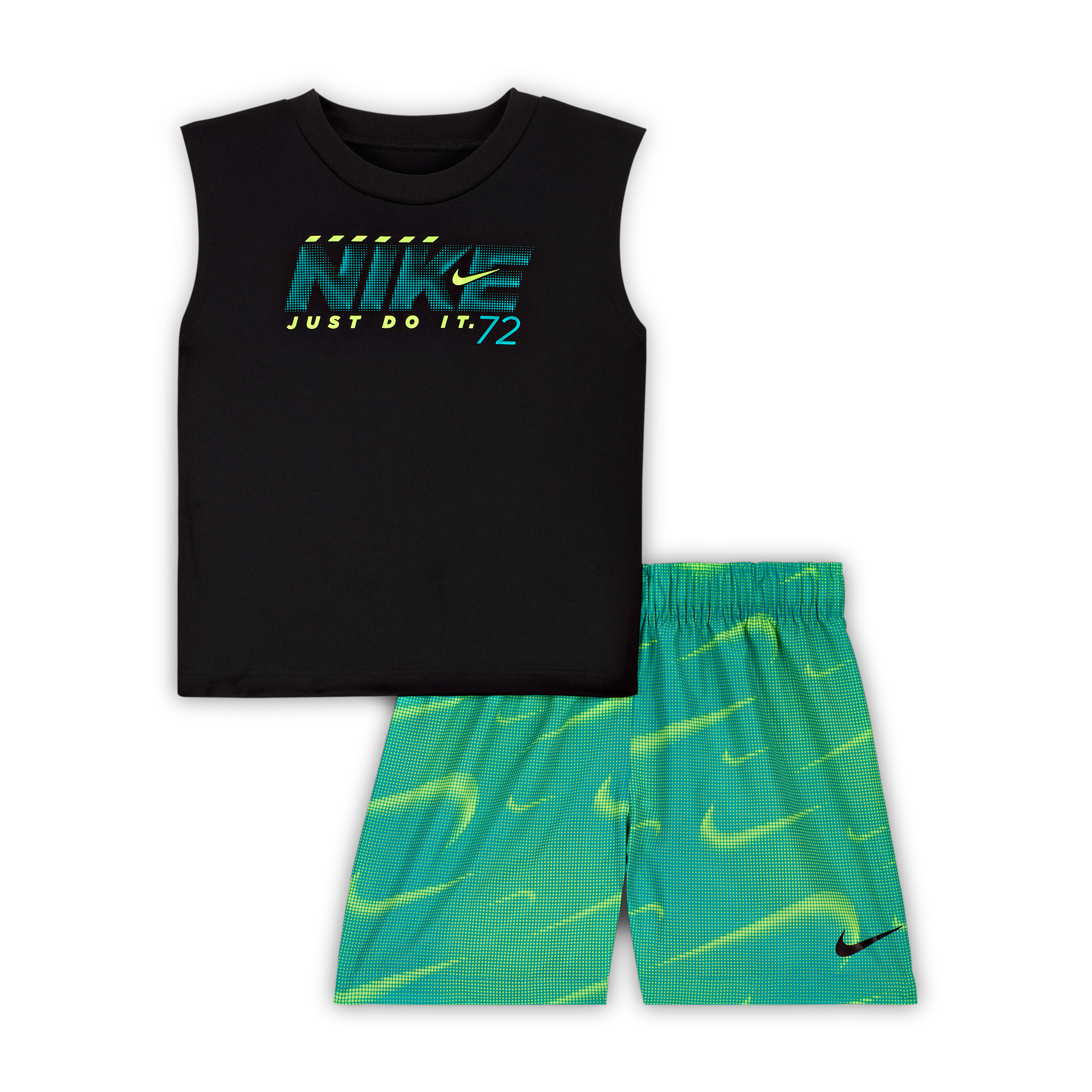 Nike Dri-fit Baby (12-24m) Rhythm Printed 2-piece Shorts Set In Green
