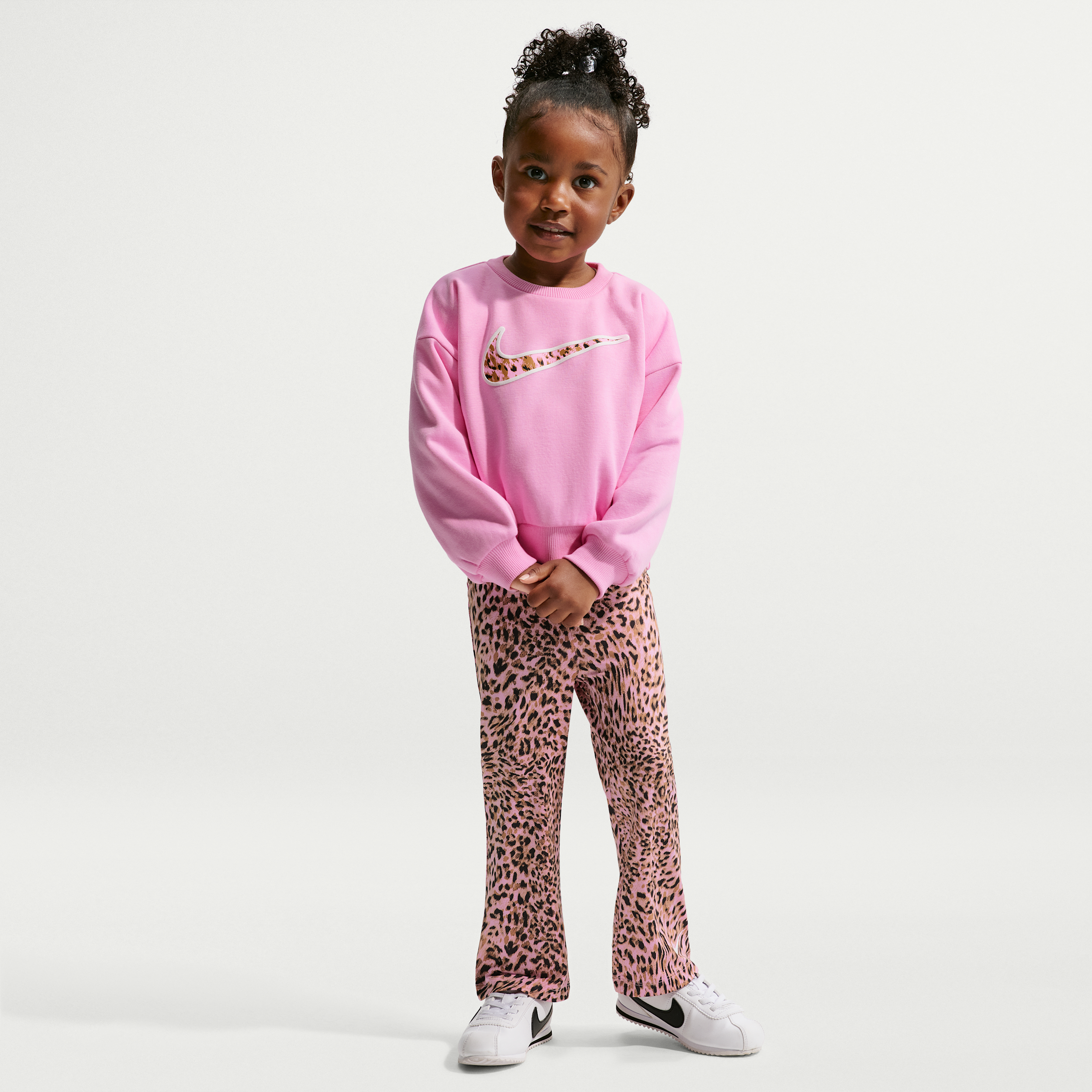 Nike Toddler Crew and Printed Leggings Set in Pink | 26P168-AAH