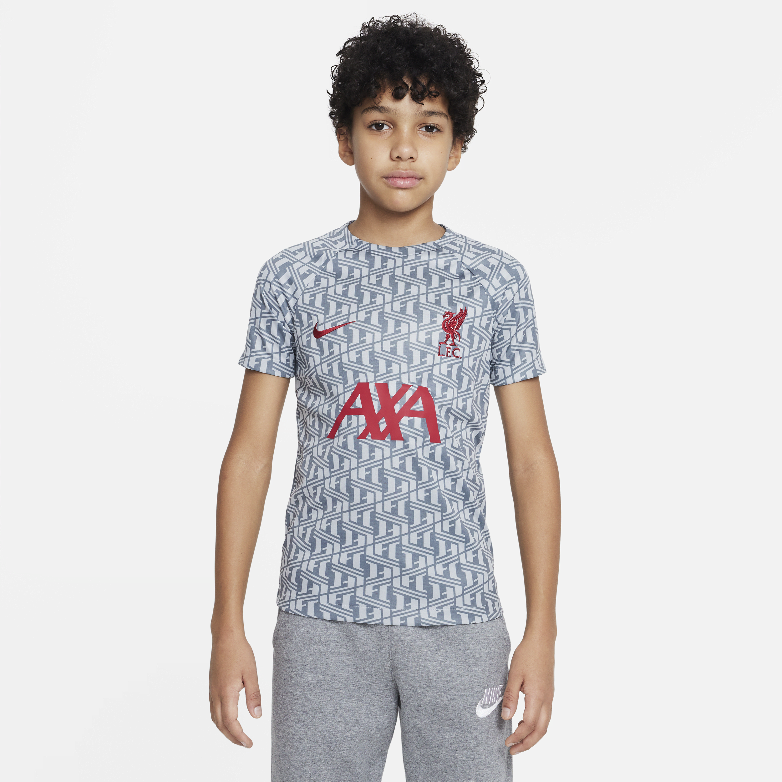 Nike Liverpool 2023 Pre-match Big Kids'  Dri-fit Soccer Top In Grey