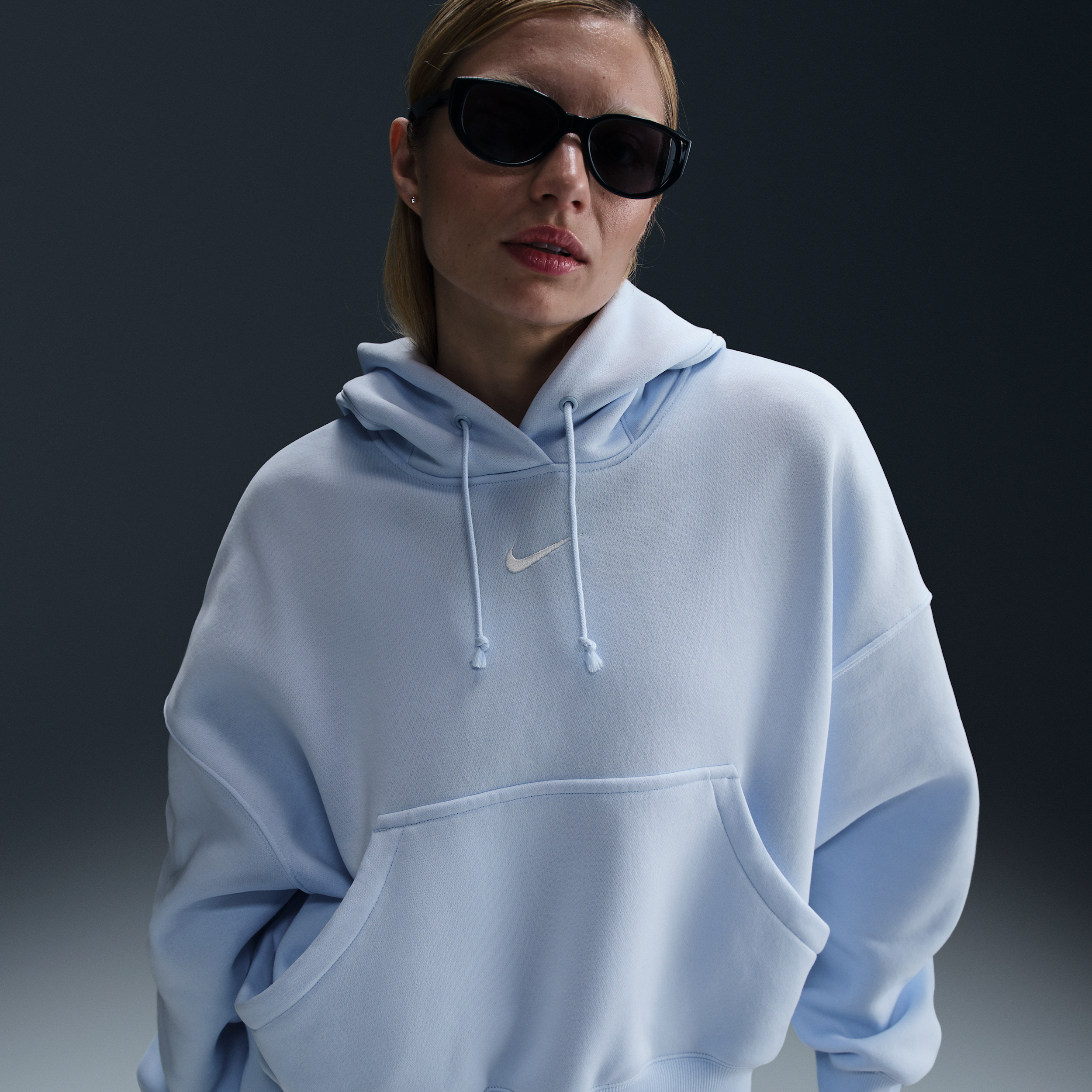 Nike Women's Sportswear Phoenix Fleece Over-oversized Pullover Hoodie In Blue