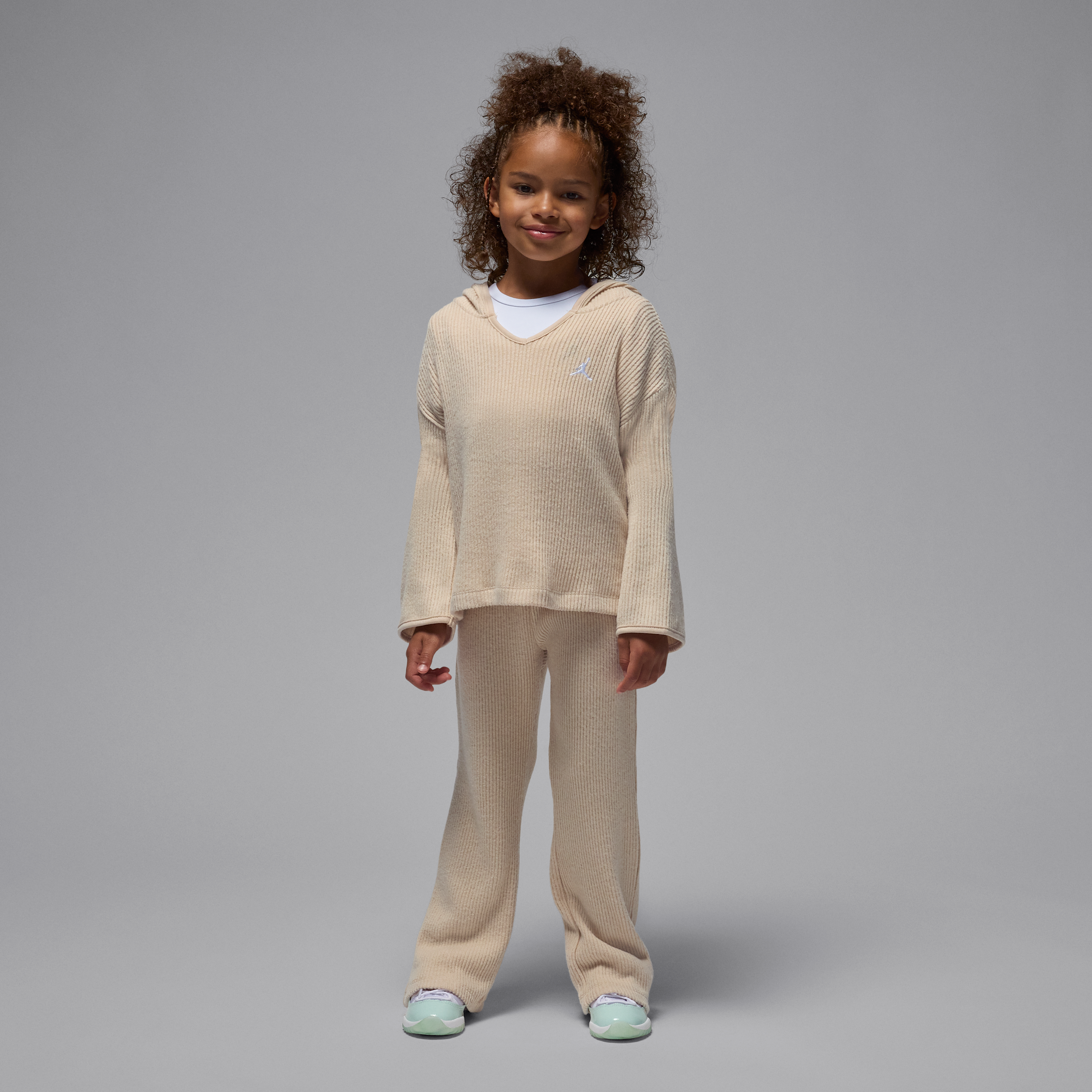 Jordan Little Kids' Heir To The Crown 2-piece Ribbed Pullover Set In Neutral