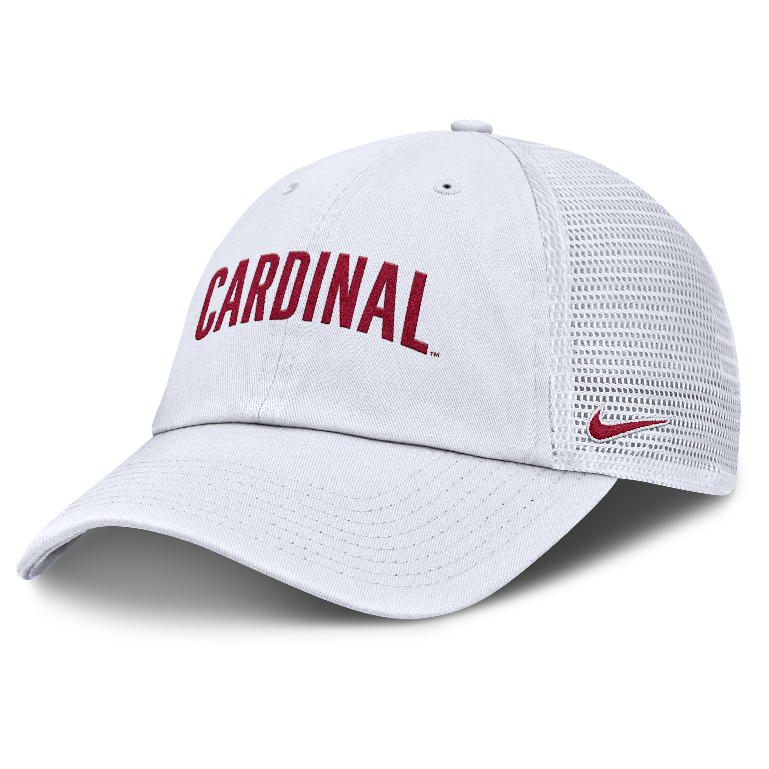 Stanford Primetime Campus Club Nike Men's College Trucker Adjustable Hat in White | NC3311QRSDN-H98