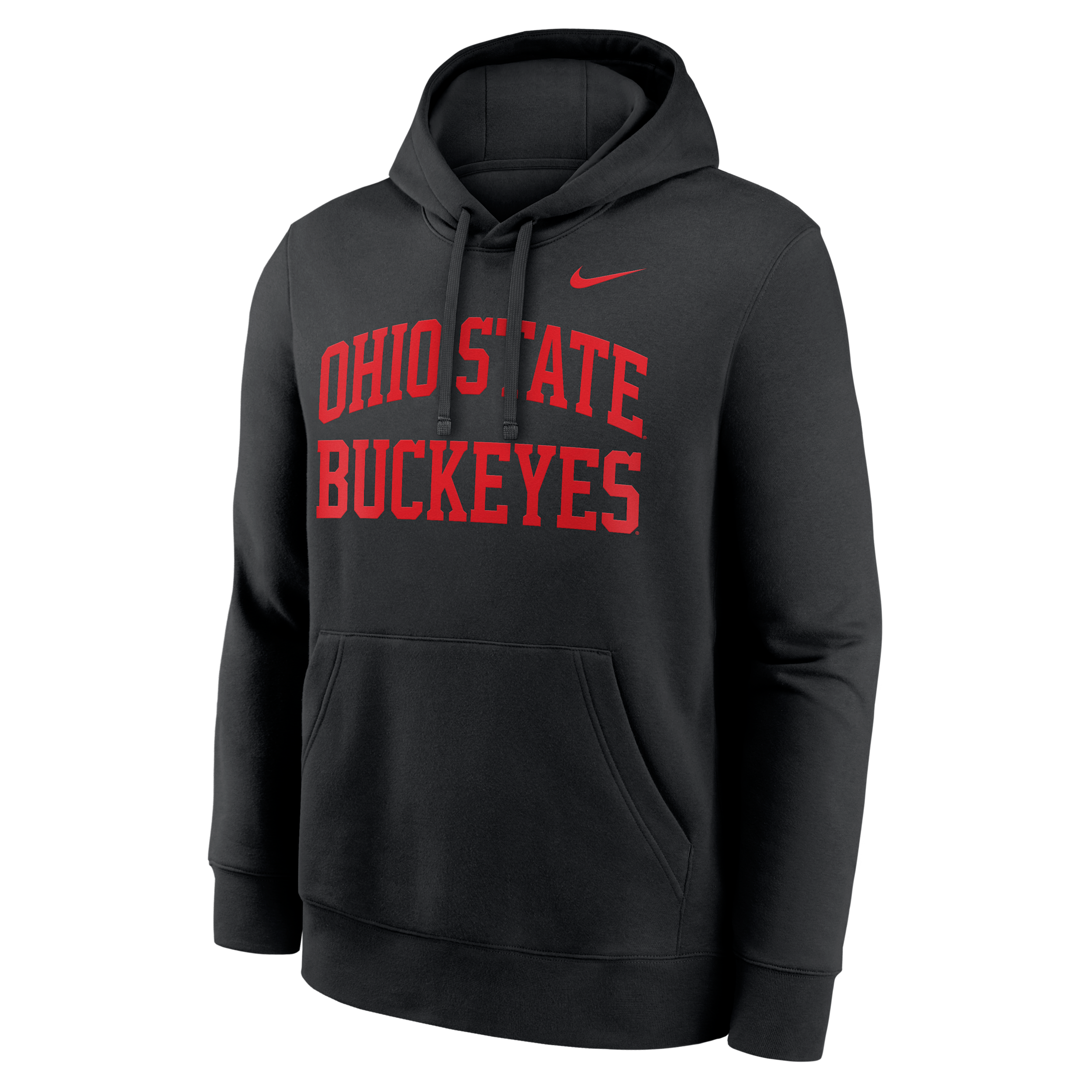 Ohio State Primetime Arched Club Nike Men's College Pullover Hoodie in Black | NKDK00AOH-RDL