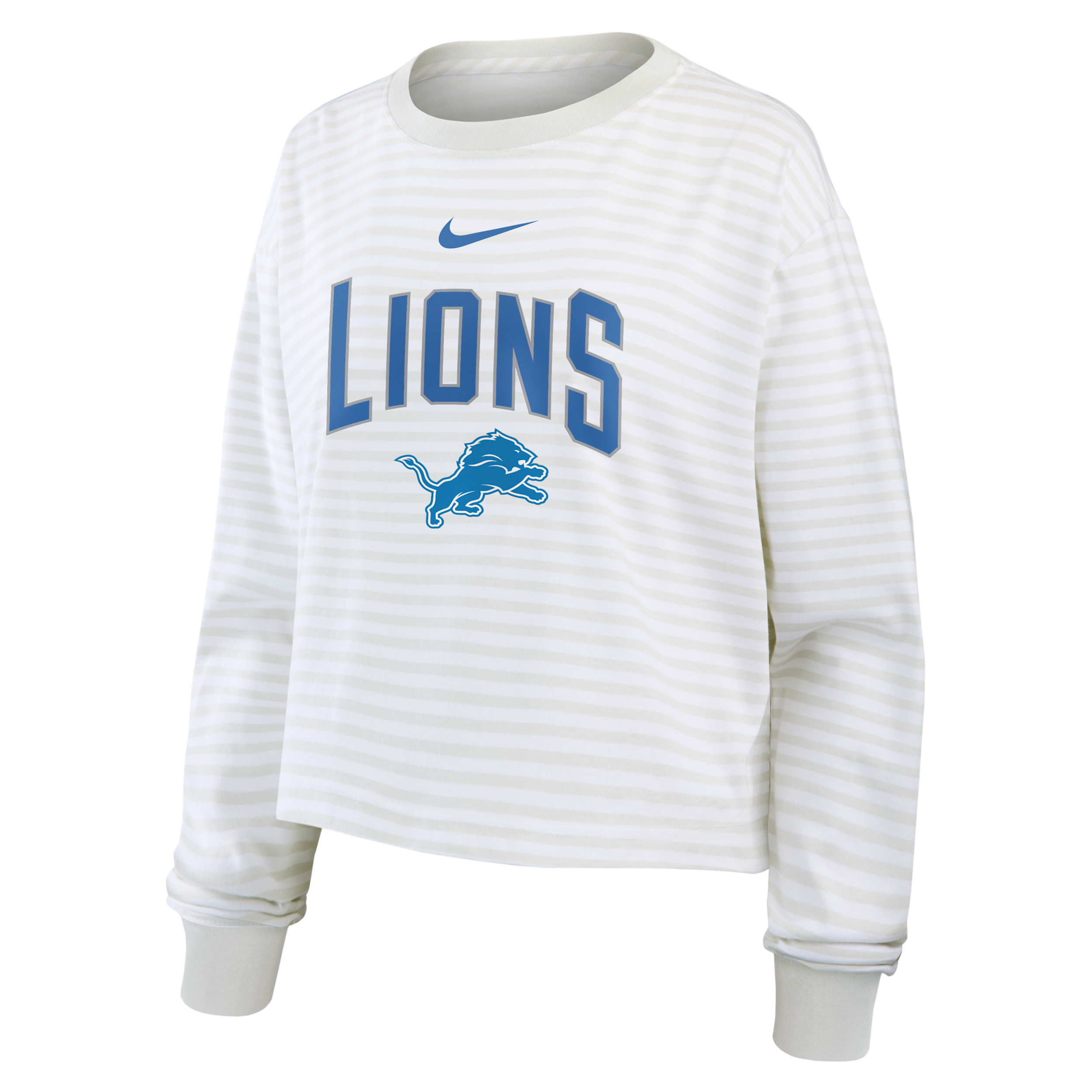 Detroit Lions Primetime Nike Women's Cropped Long-Sleeve T-Shirt in White | 05KV0CEB9J-PFN