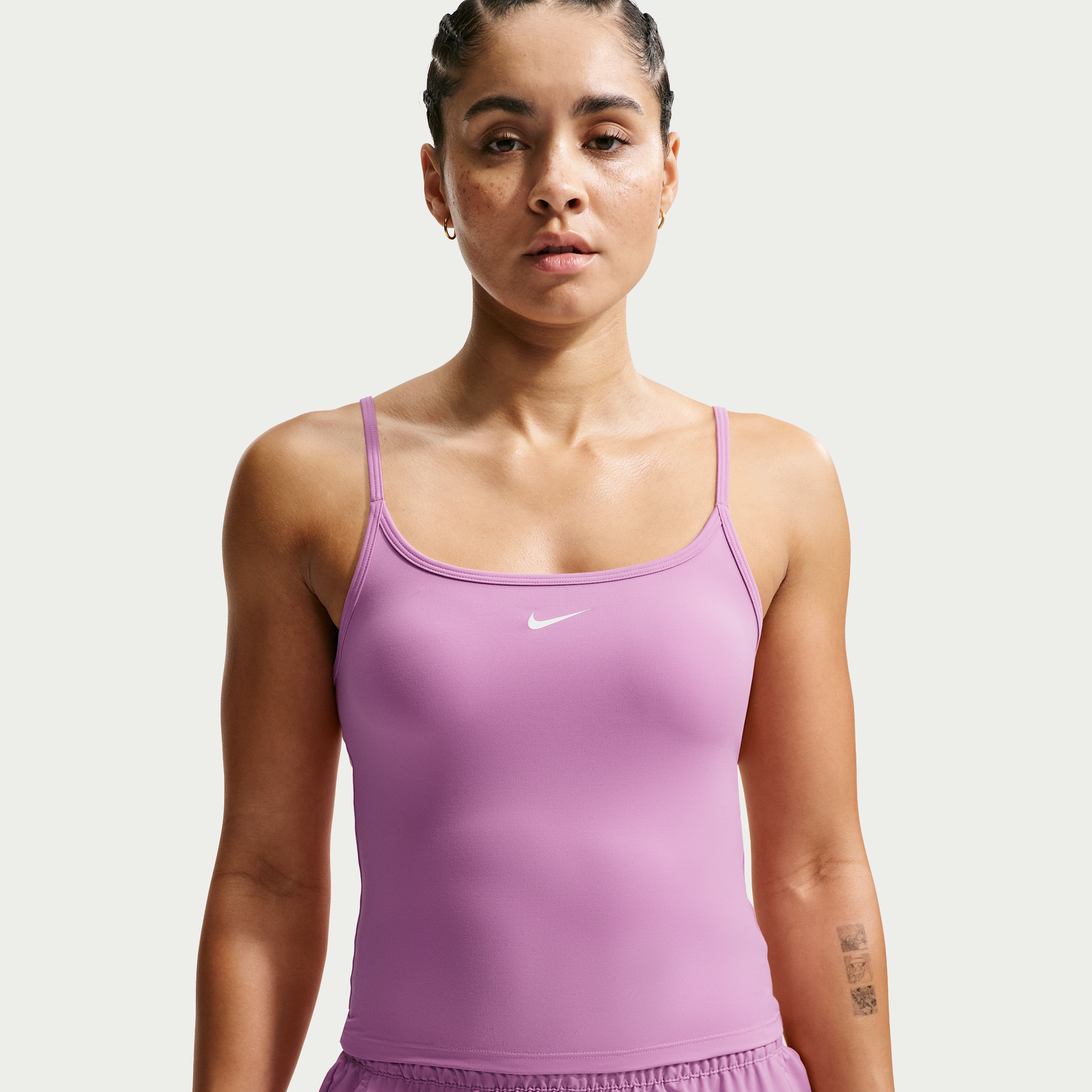 Nike Women's One Fitted Dri-FIT Cami Tank Top in Purple | IR1890-503