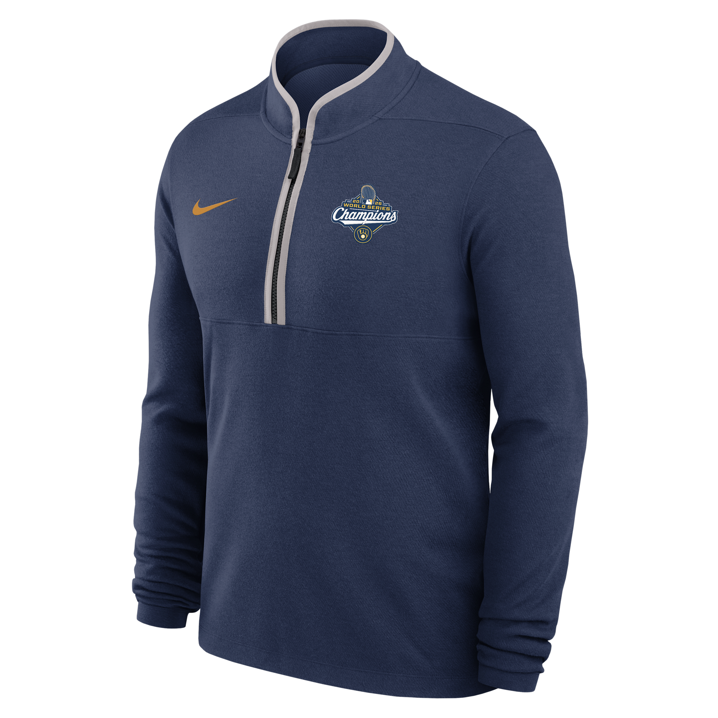 Milwaukee Brewers 2026 World Series Champions Nike Men's Dri-FIT MLB 1/2-Zip Long-Sleeve Top in Blue | 03430BOGMZW-645