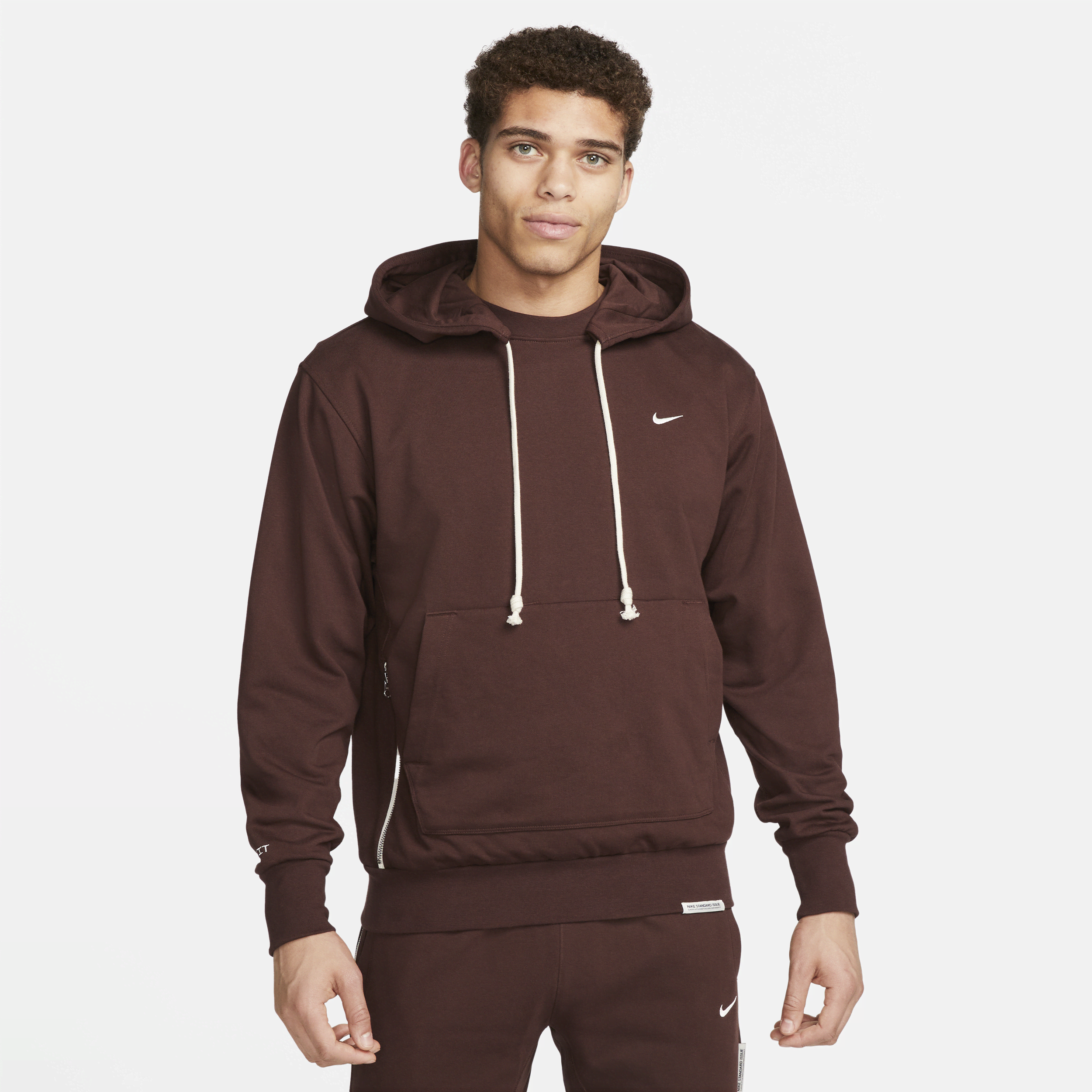 Nike Men's Standard Issue Dri-fit Pullover Basketball Hoodie In Brown
