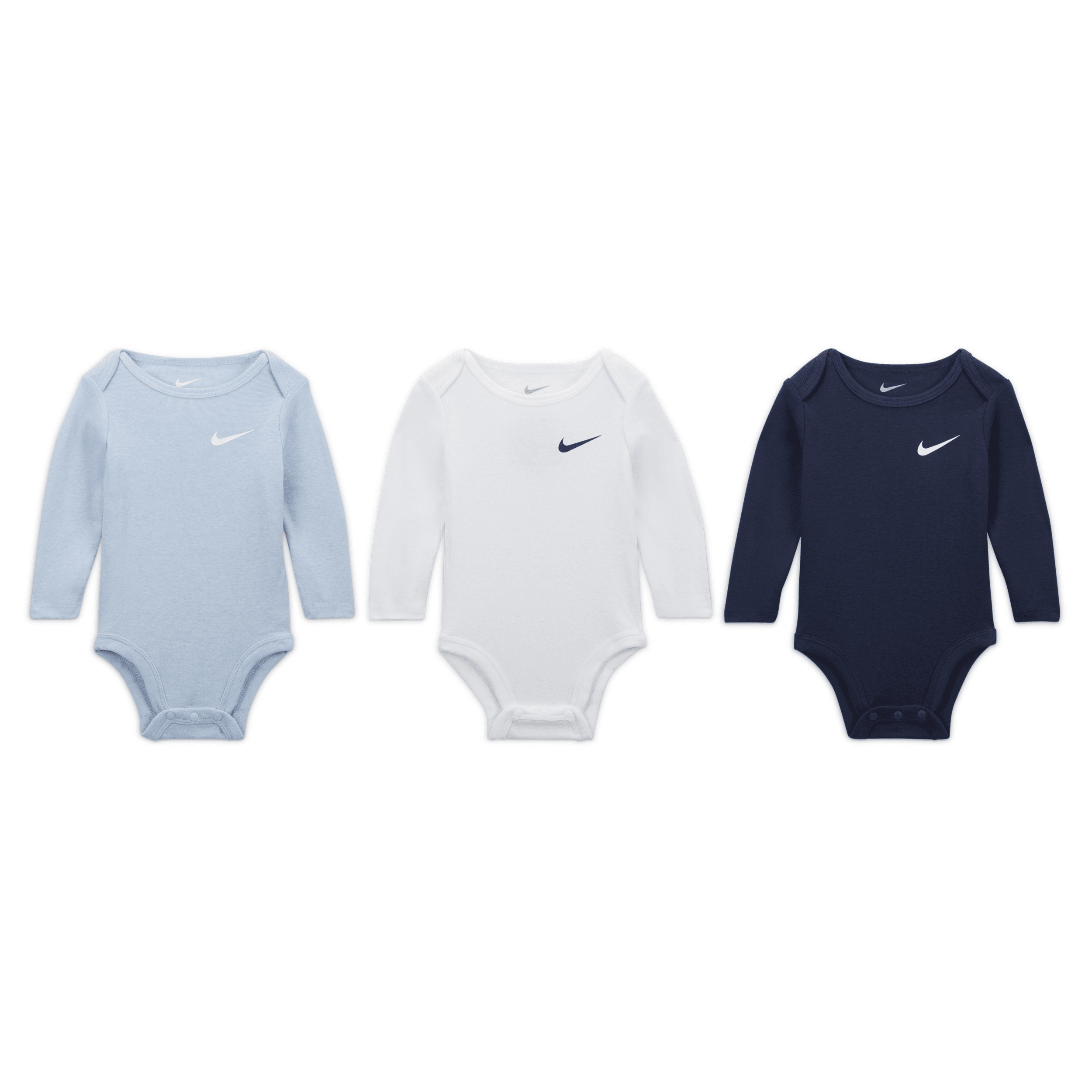 Nike Essentials 3-pack Long Sleeve Bodysuits Baby Bodysuit Pack In Multi