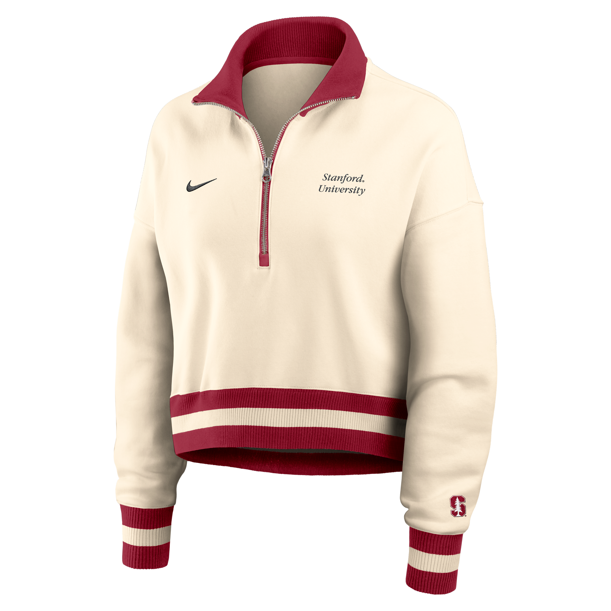 Nike Tan Stanford Cardinal Legacy Half-zip Sweatshirt In Brown