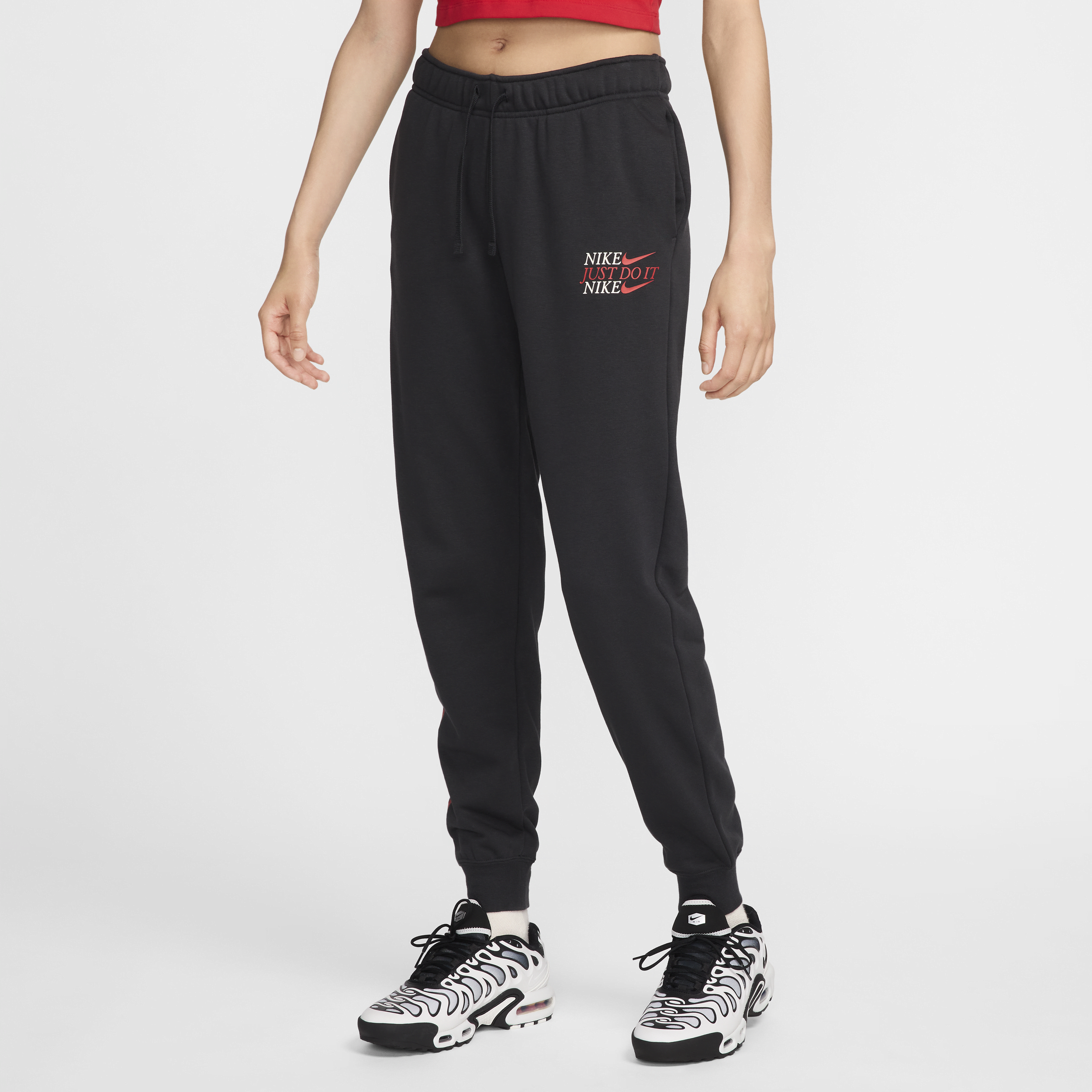 Shop Nike Women's  Sportswear Club Fleece Mid-rise Jogger Pants In Black
