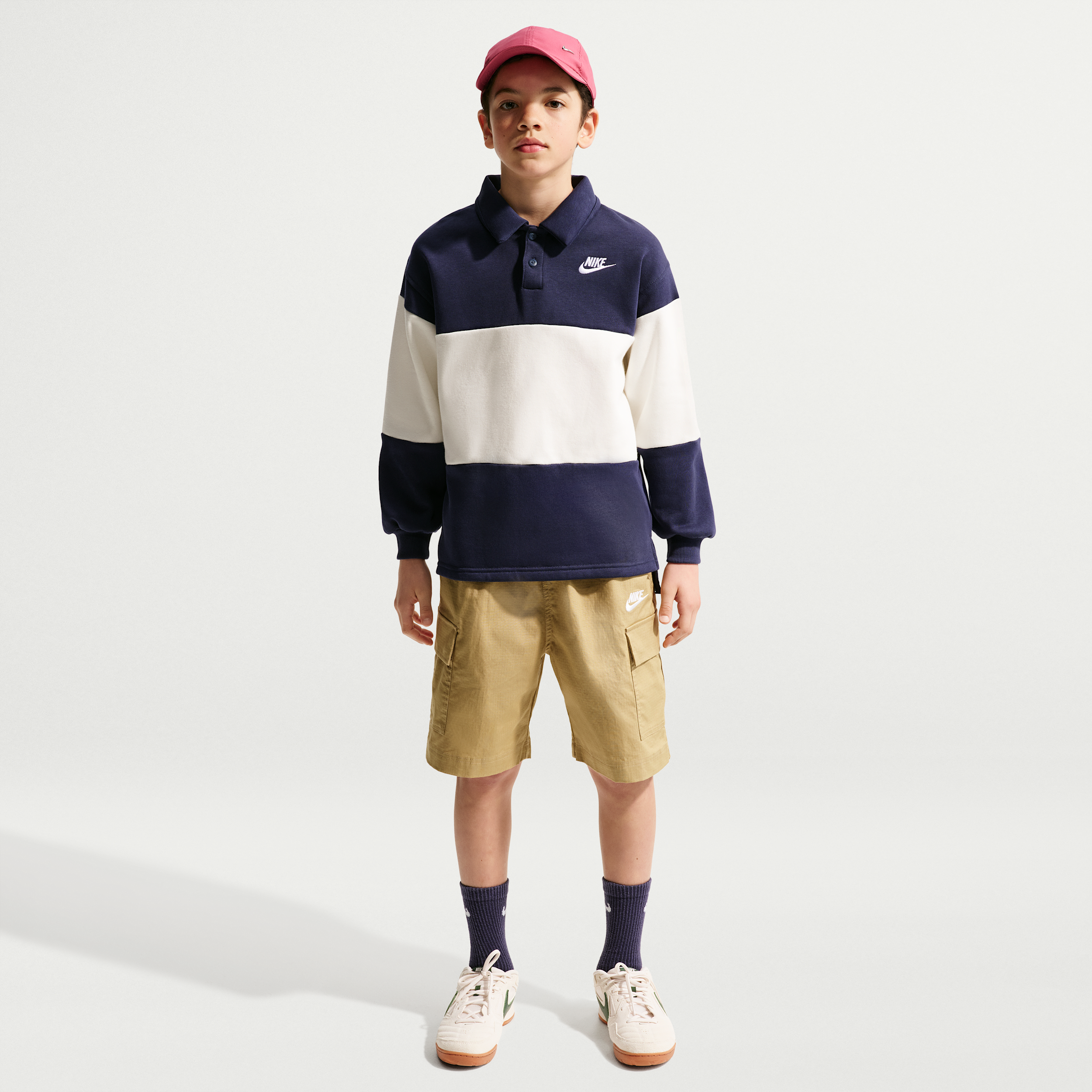 Nike Sportswear Club Big Kids' Woven Cargo Shorts in Brown | IF2840-297