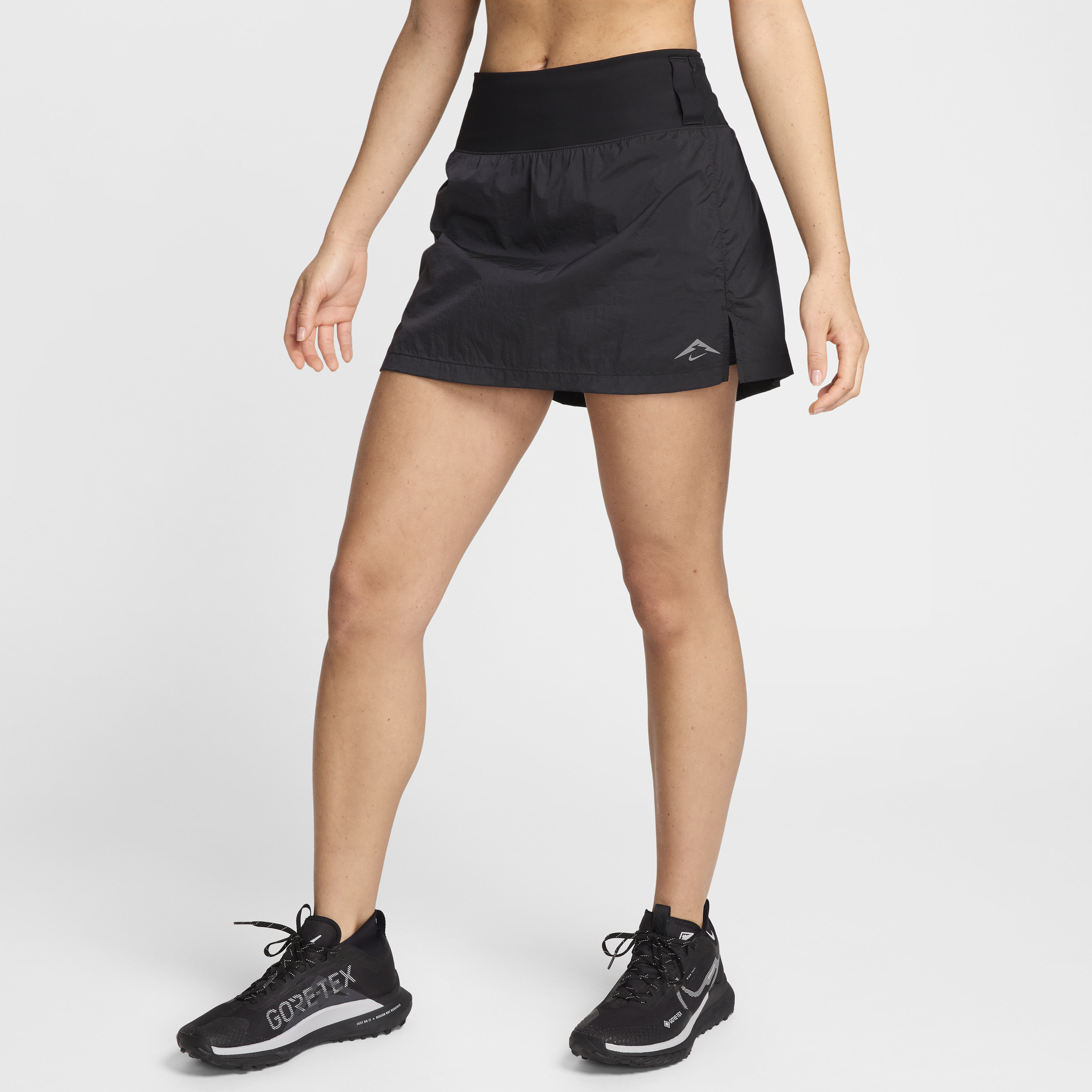 Nike Women's Trail Repel Mid-rise 5" Running Skort With Pockets In Black