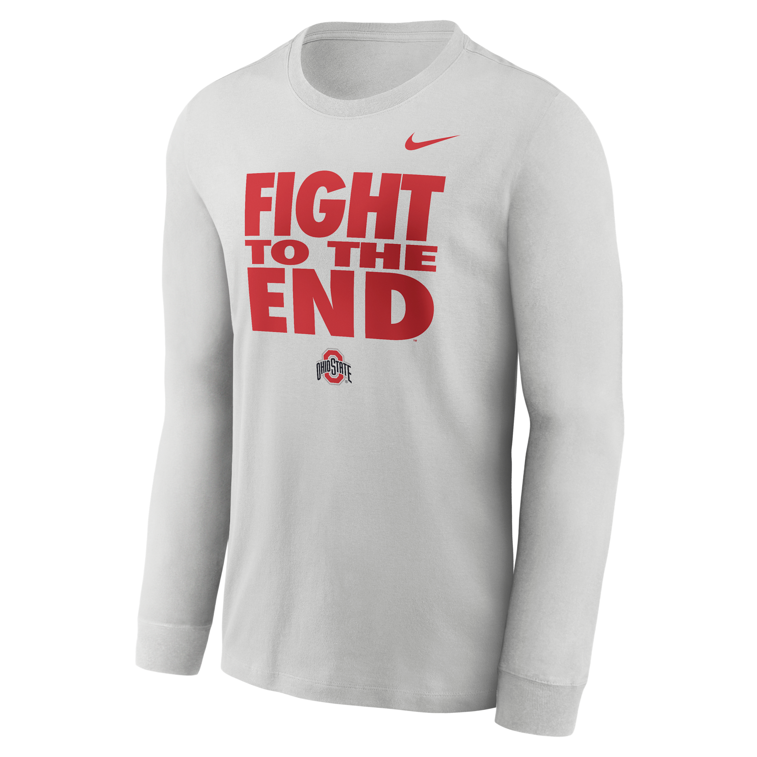 Ohio State Sideline Slogan Nike Men's Dri-FIT College Long-Sleeve T-Shirt in Grey | 02EW0BBOH-H2B