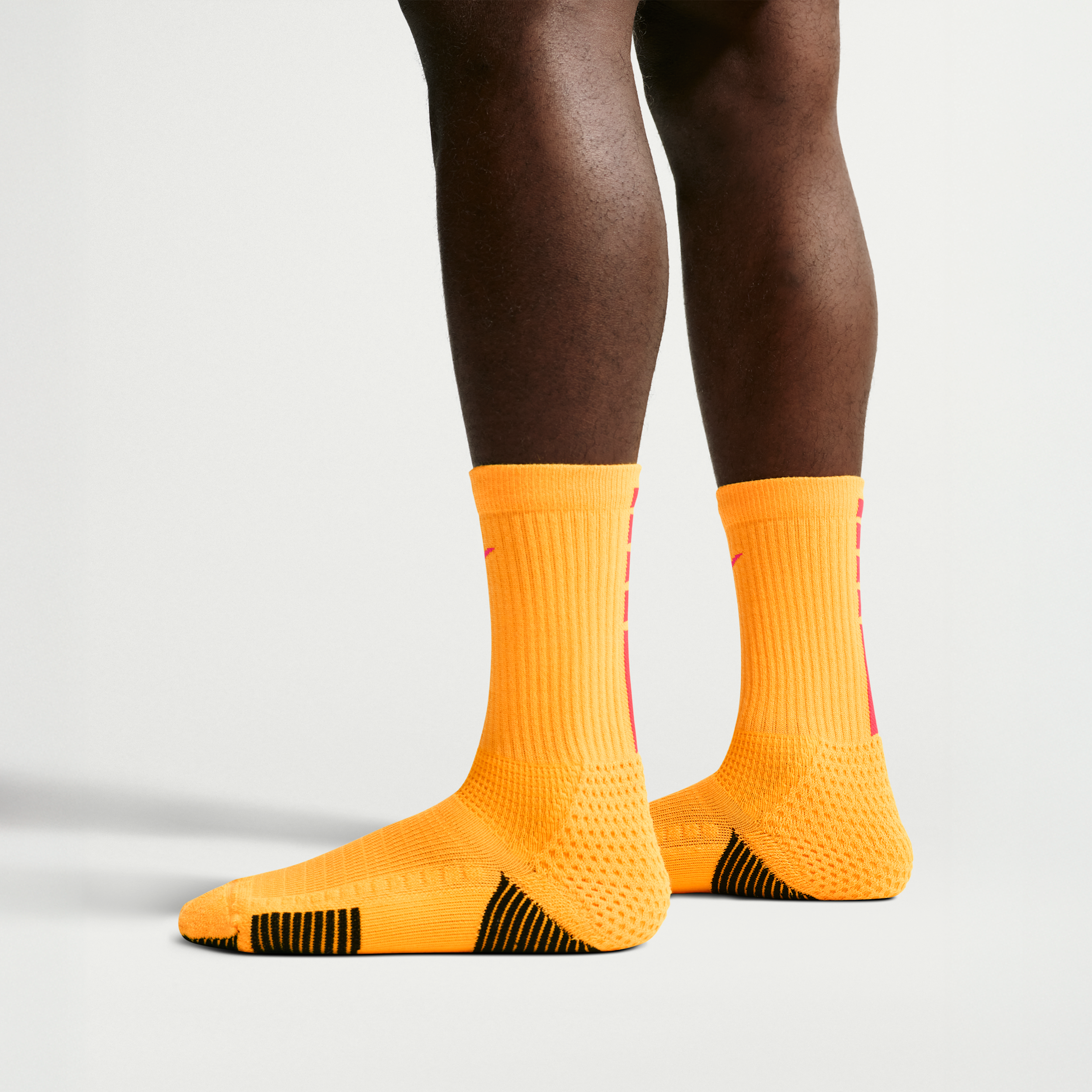 Nike Elite 2.0 Cushioned Crew Socks - 1 Pair, Men's, Medium, Laser Orange/Wolf Grey