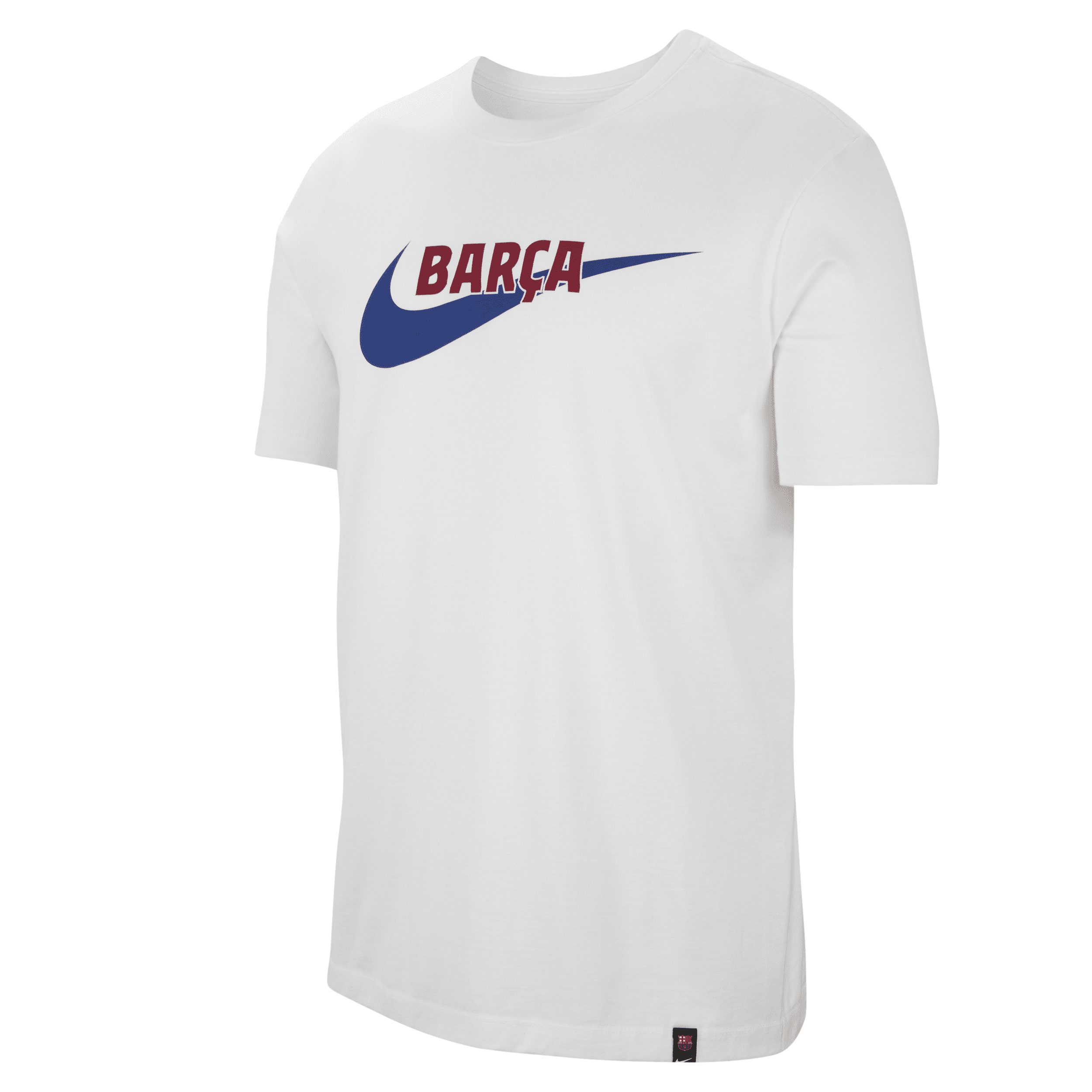 Shop Nike Fc Barcelona Swoosh  Men's T-shirt In White