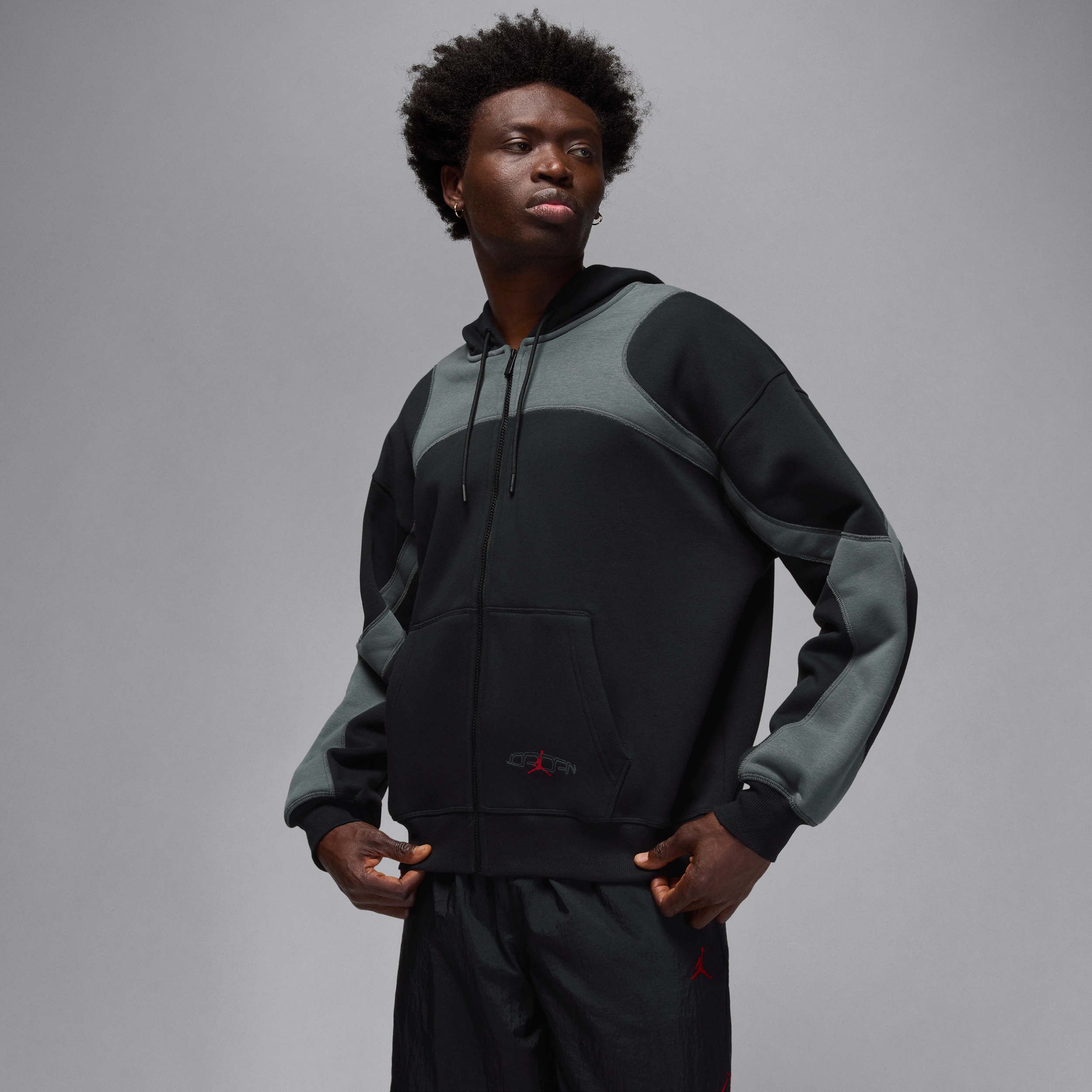Jordan Men's  Oversized Full-zip Hoodie In Black