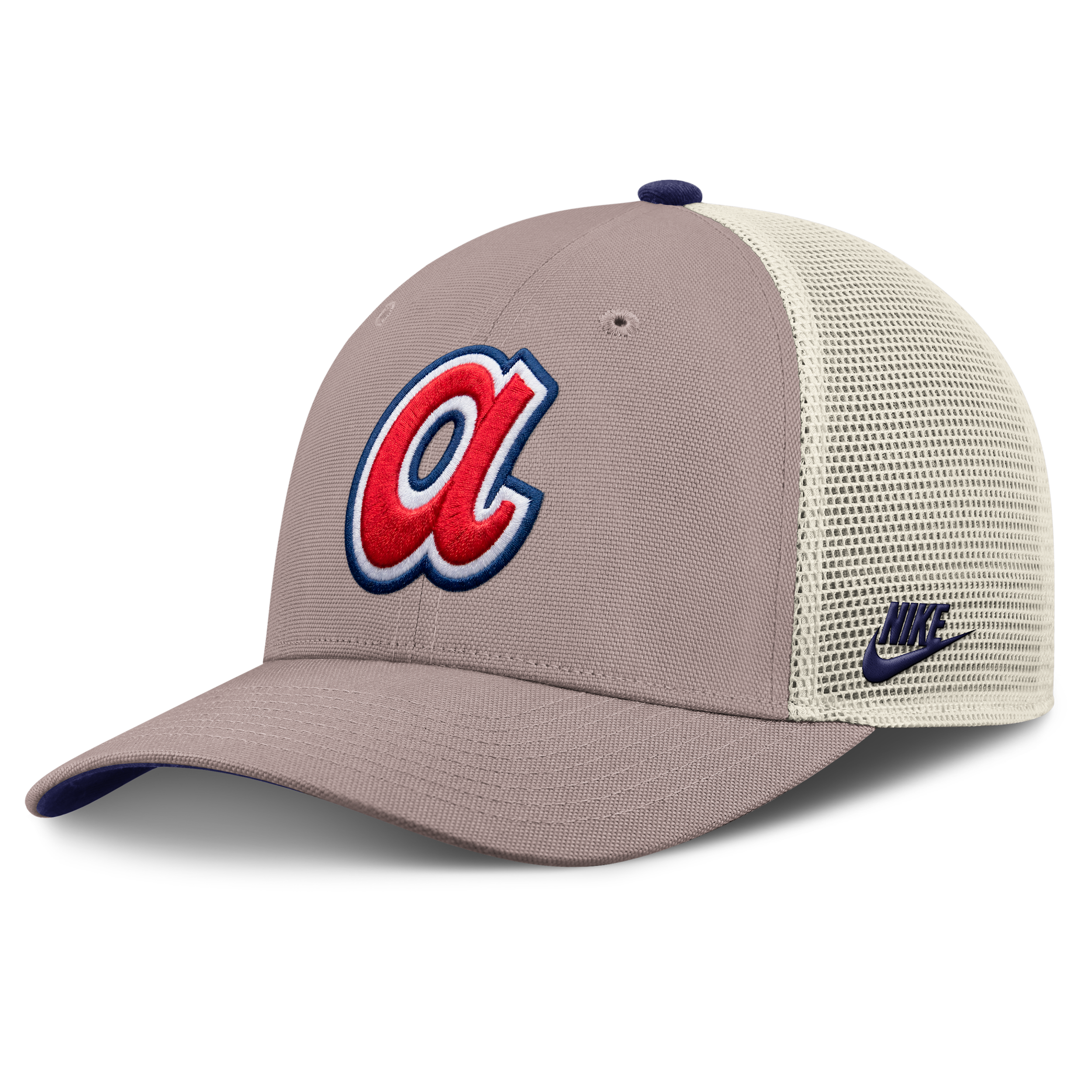Atlanta Braves Cooperstown Rise Nike Men's MLB Adjustable Trucker Hat in Brown | NB1L0M6JATB-L4S