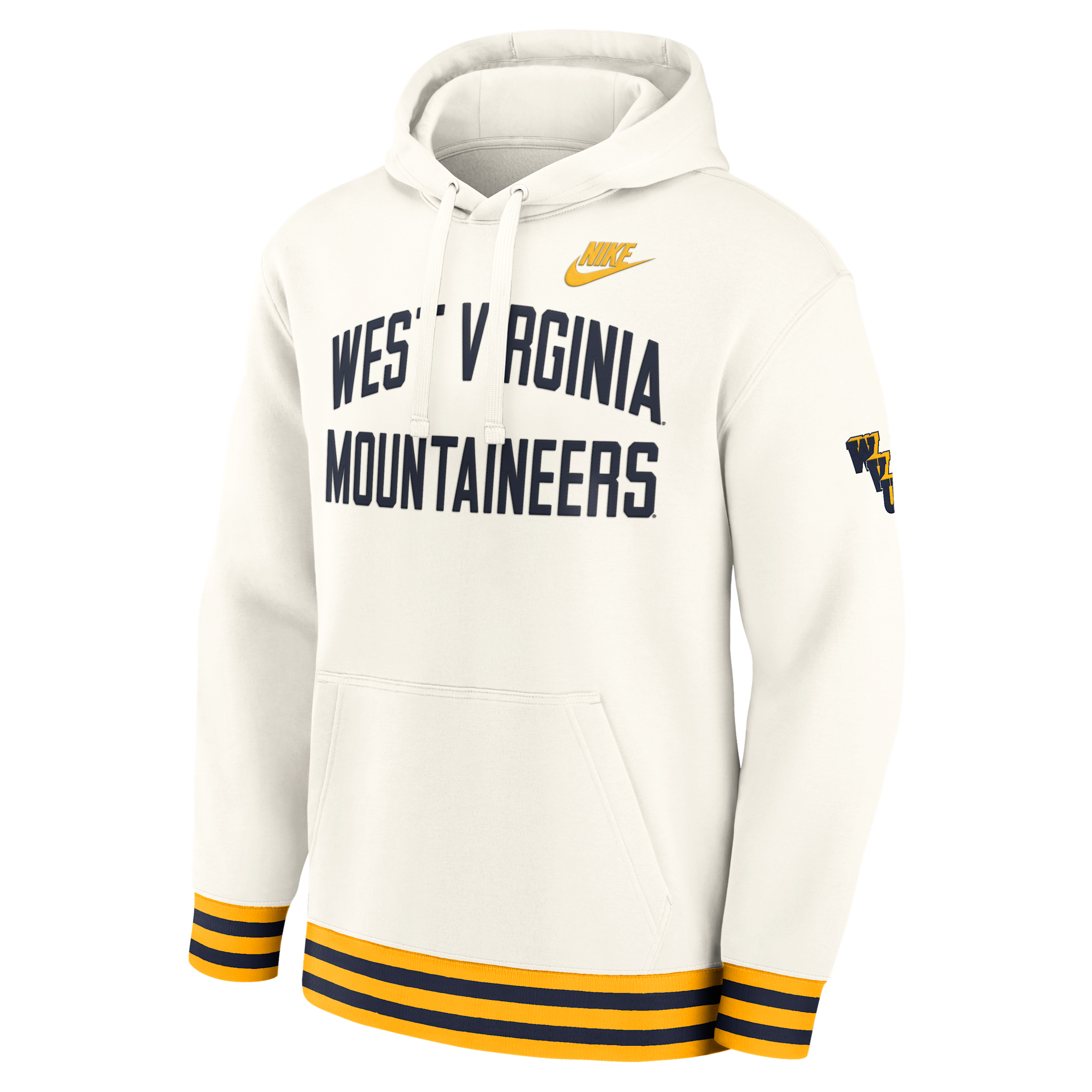Nike Men's West Virginia Mountaineers Legacy Retro Relaxed-Fit Pullover Hoodie - Cream, Gold