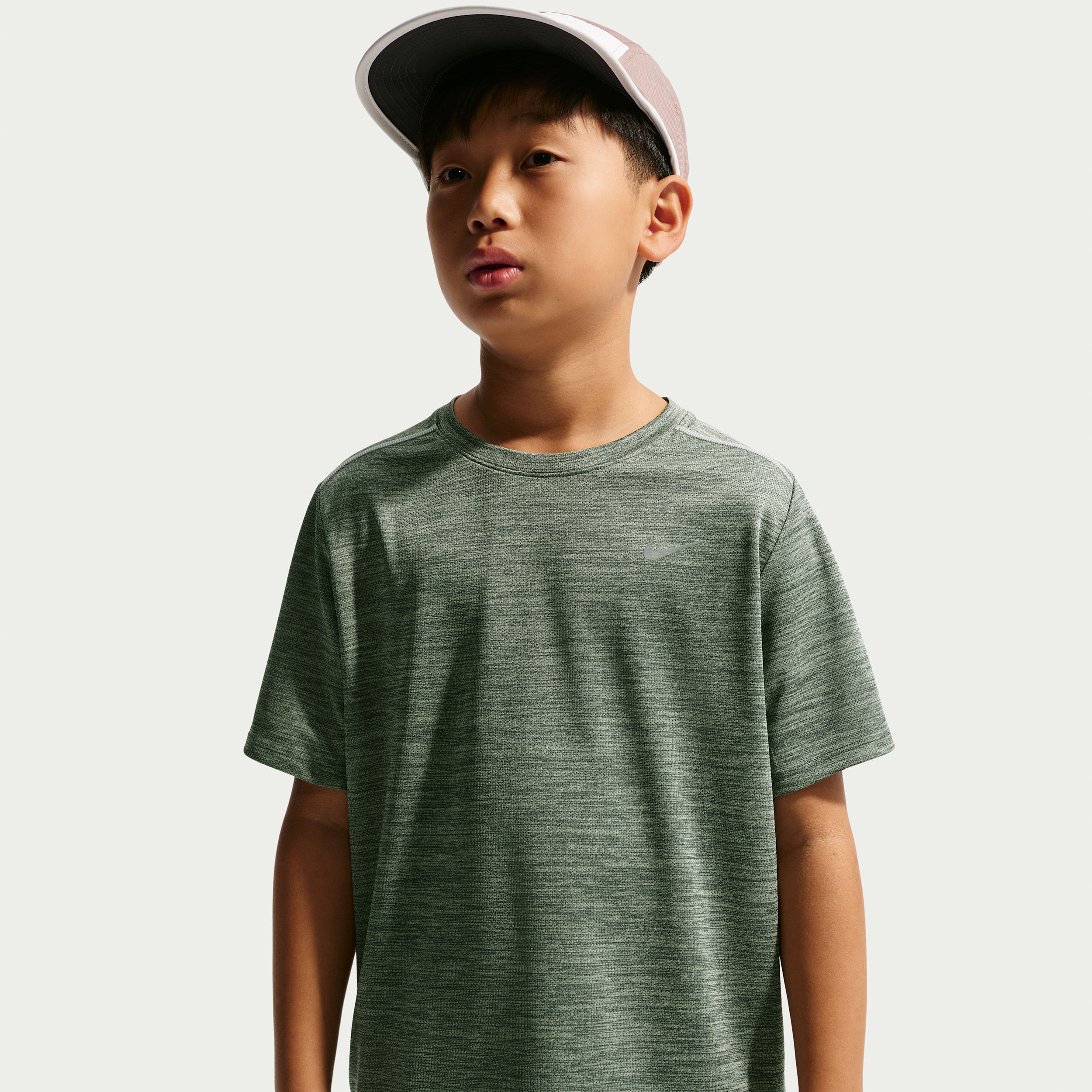 Nike Miler Big Kids' Dri-FIT Short-Sleeve Top in Green | IF2425-303