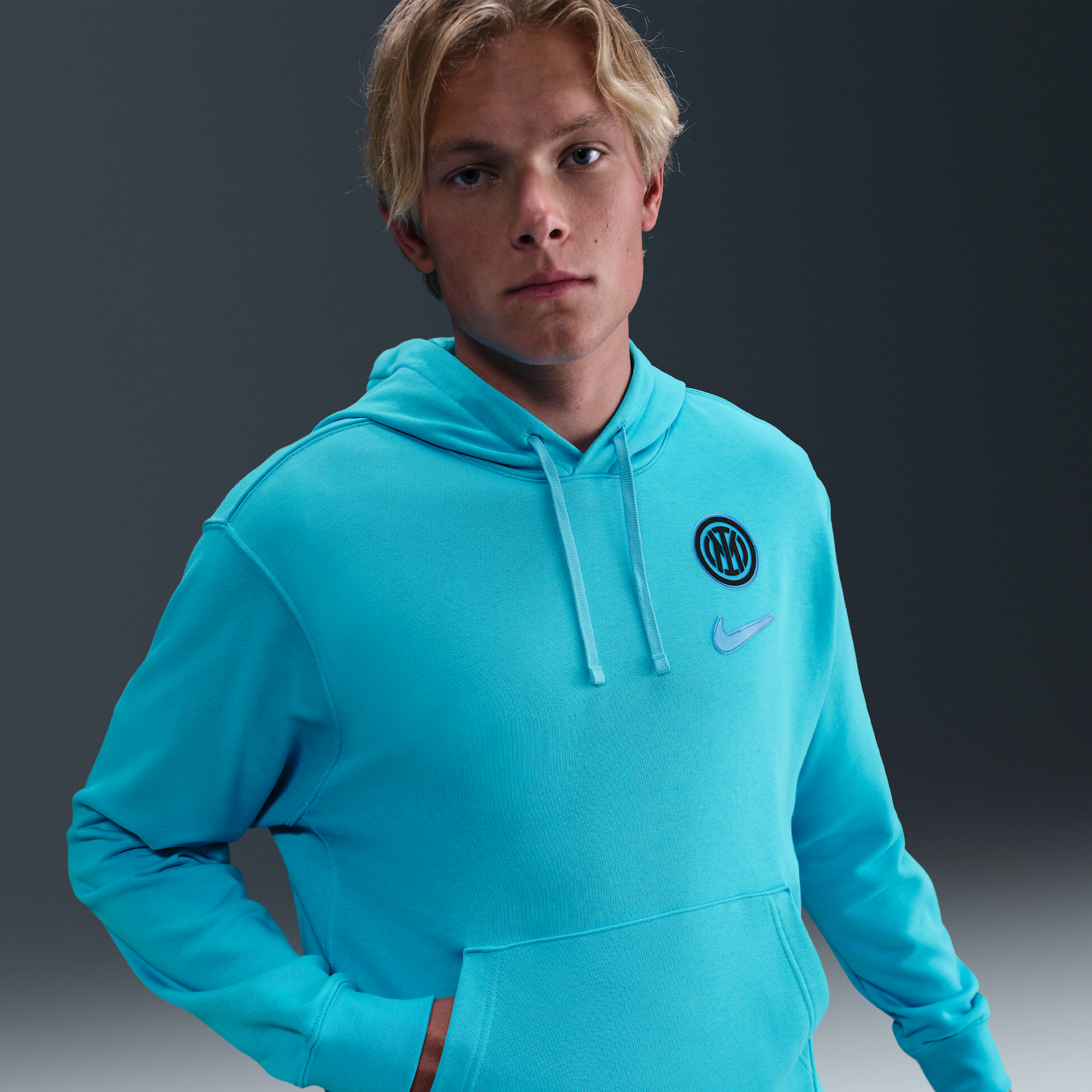 Nike Inter Milan Club  Men's Soccer Pullover Hoodie In Blue