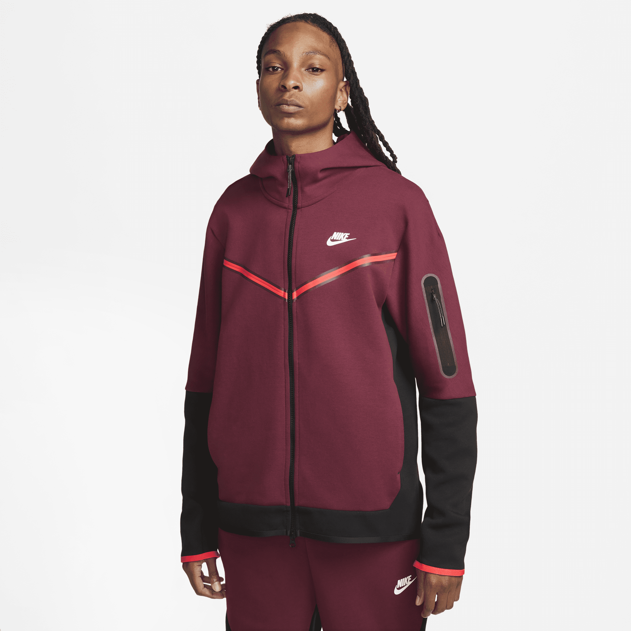 Nike Sportswear Tech Fleece Hoodie & Joggers Set Violet Shock